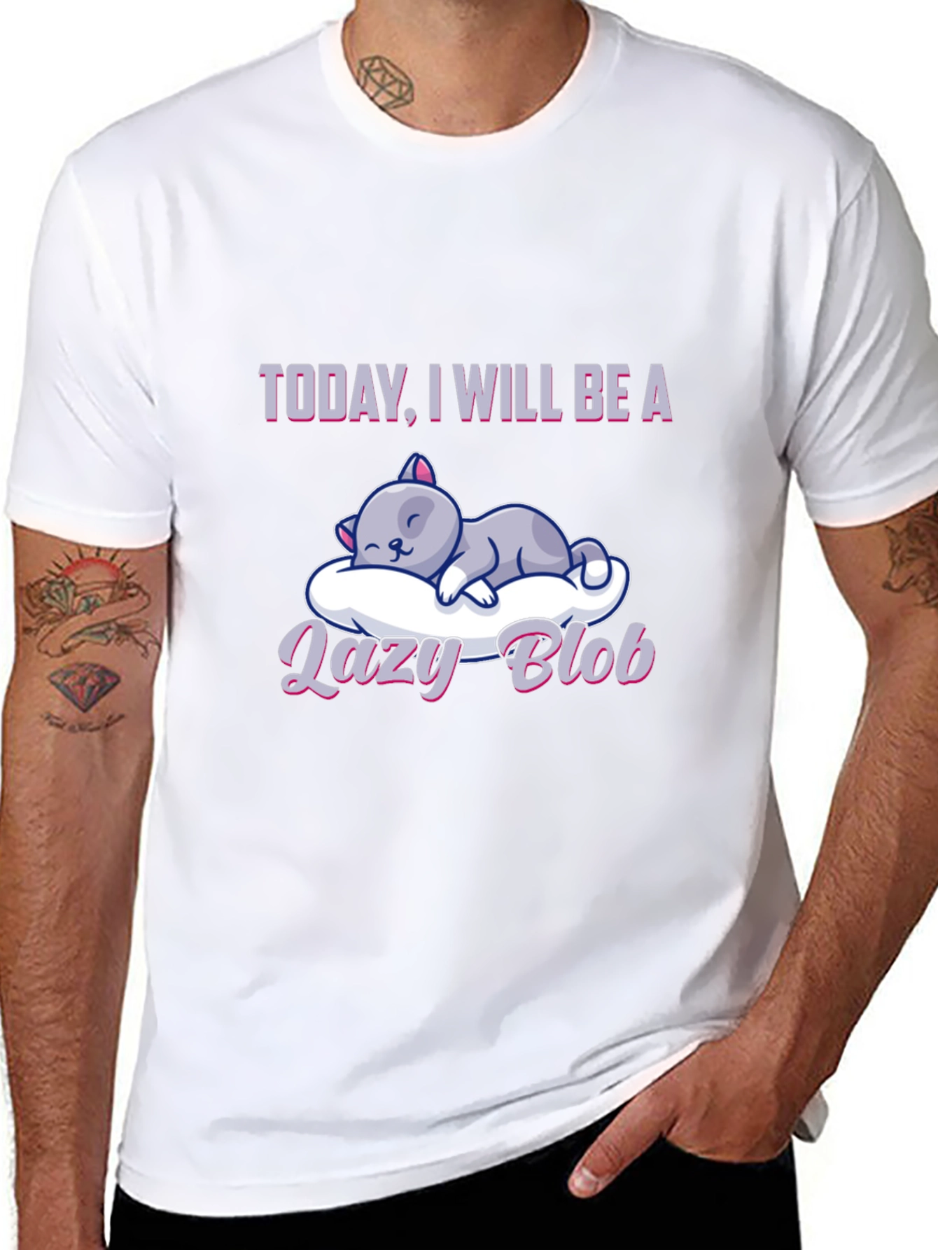 Lazy Blob Cat T-Shirt: Relaxed & Comfy