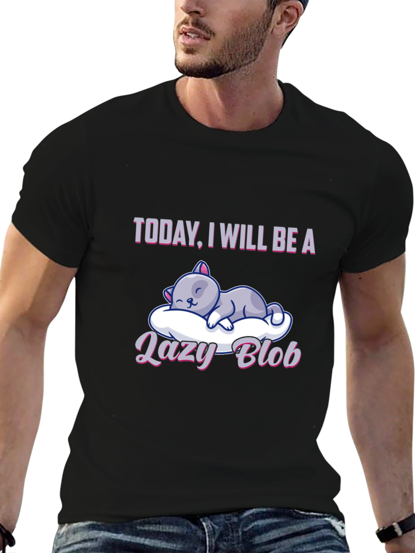 Lazy Blob Cat T-Shirt: Relaxed & Comfy
