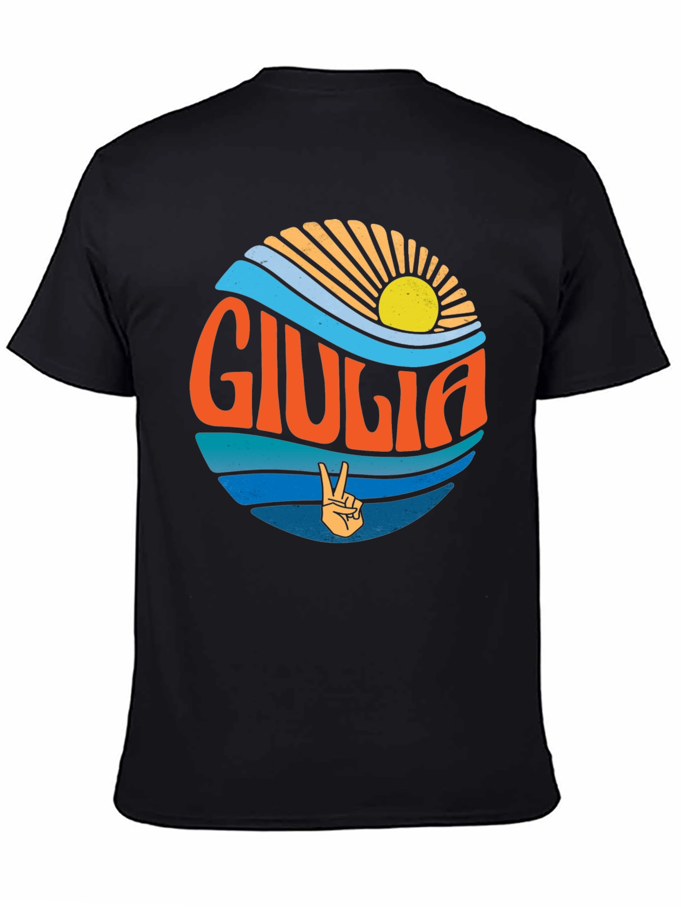 Giulia Peace Sign Graphic Tee - Retro Beach Vibes