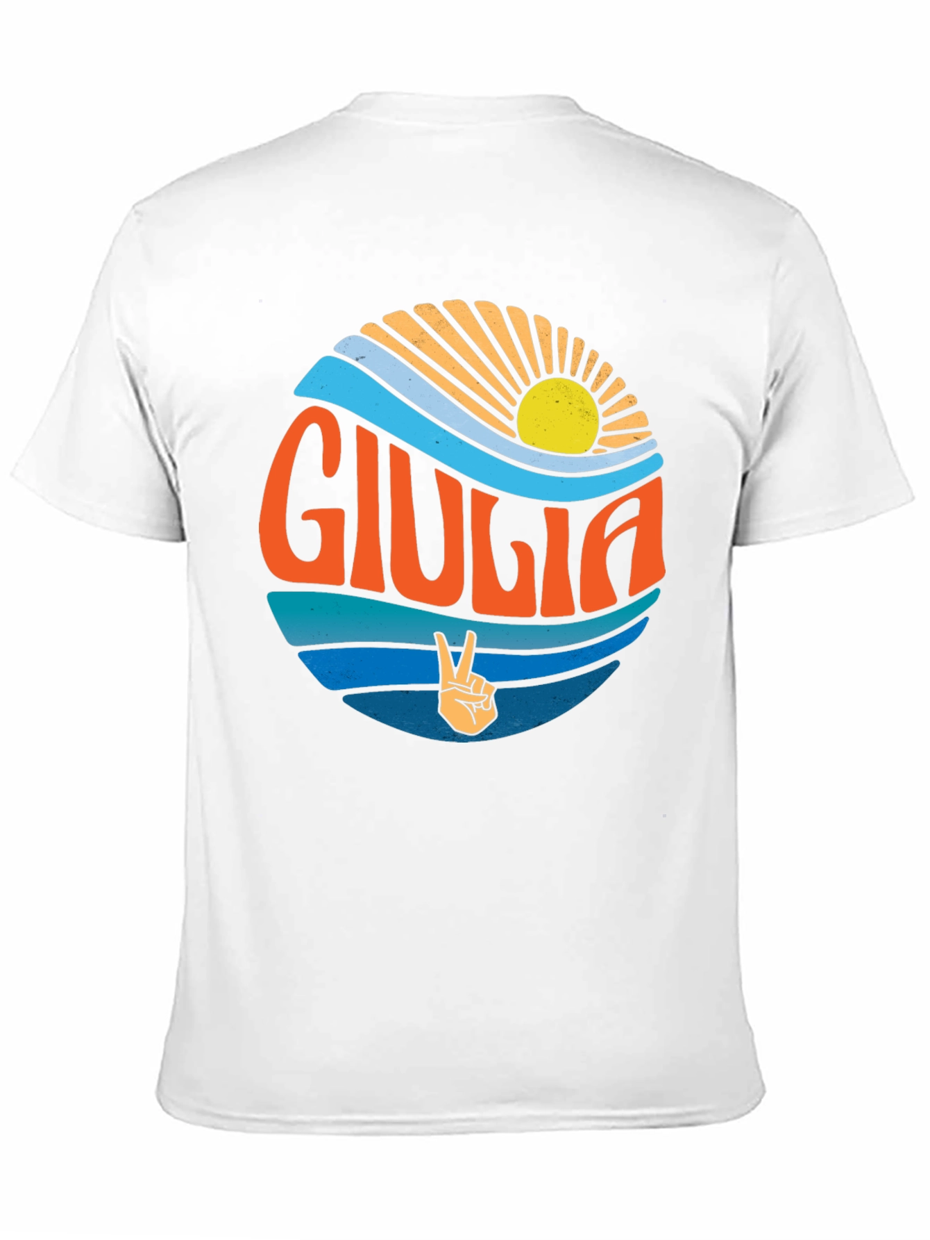 Giulia Peace Sign Graphic Tee - Retro Beach Vibes