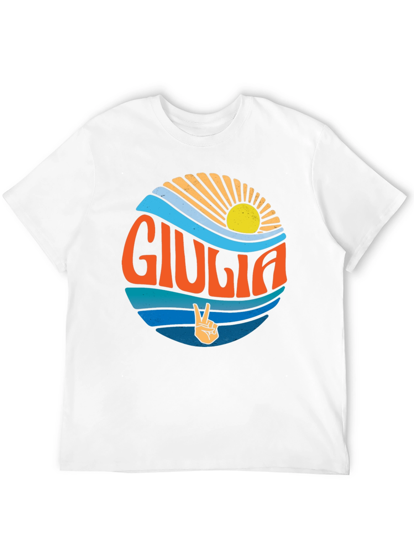 Giulia Peace Sign Graphic Tee - Retro Beach Vibes