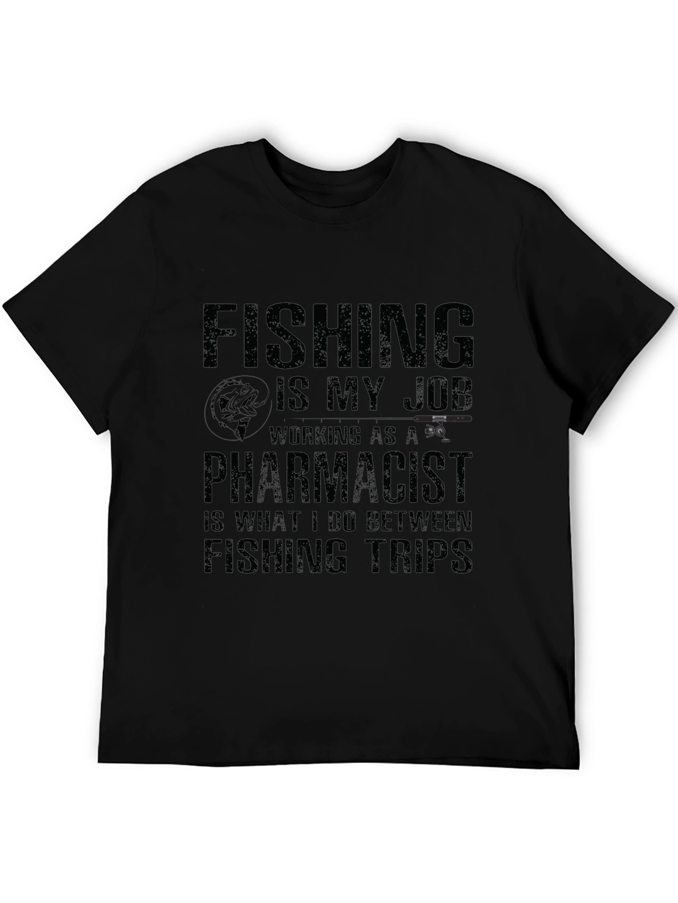 Fishing Pharmacist T-Shirt - Black Cotton Tee