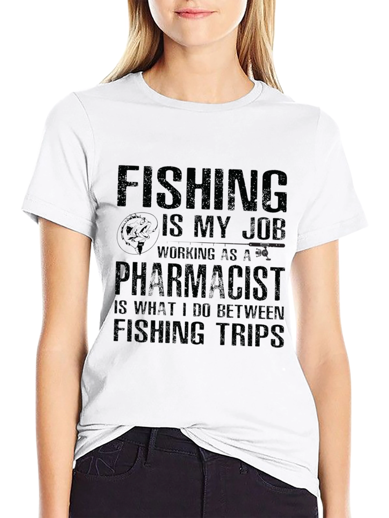 Fishing Pharmacist T-Shirt - Black Cotton Tee