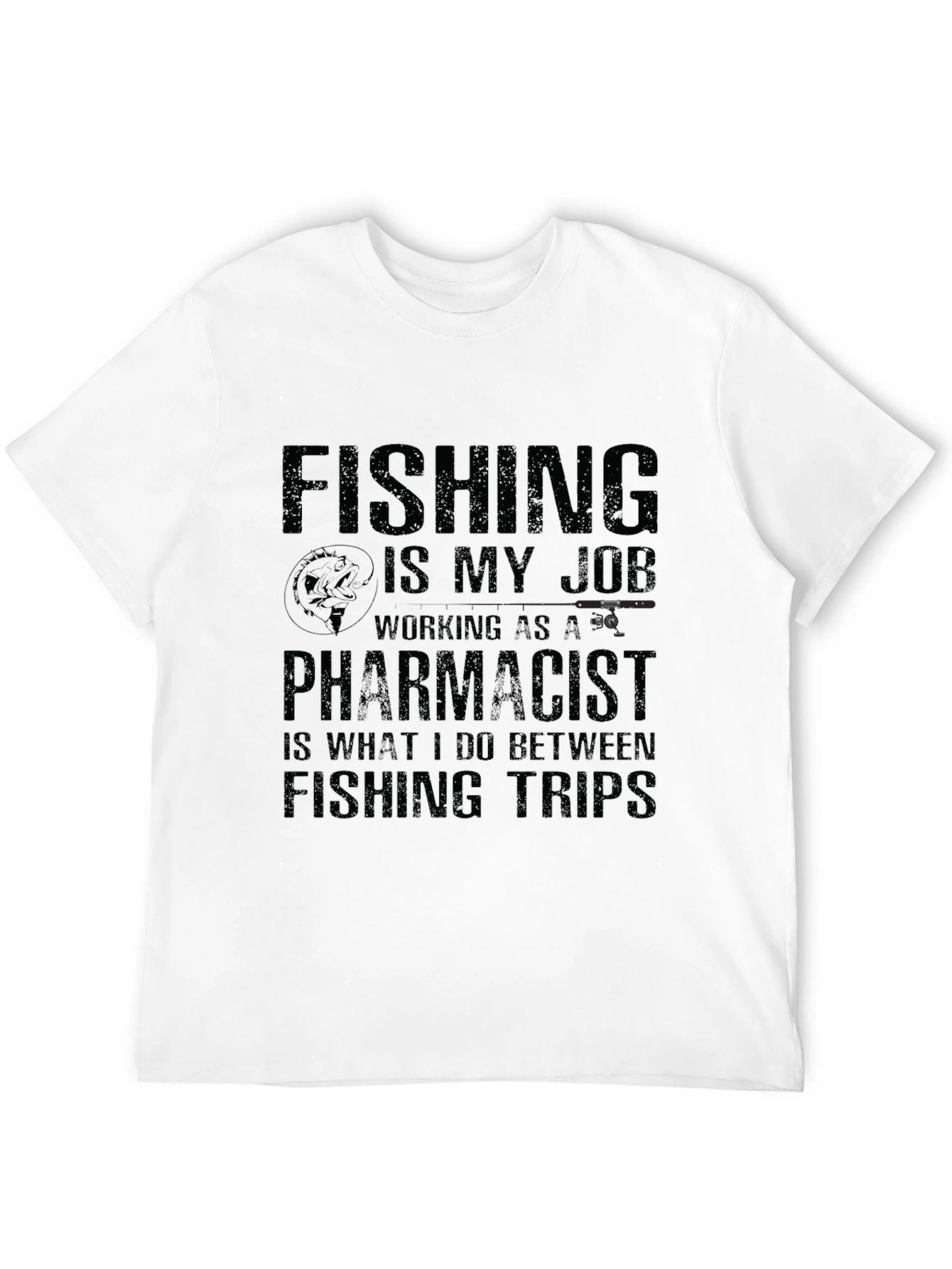 Fishing Pharmacist T-Shirt - Black Cotton Tee