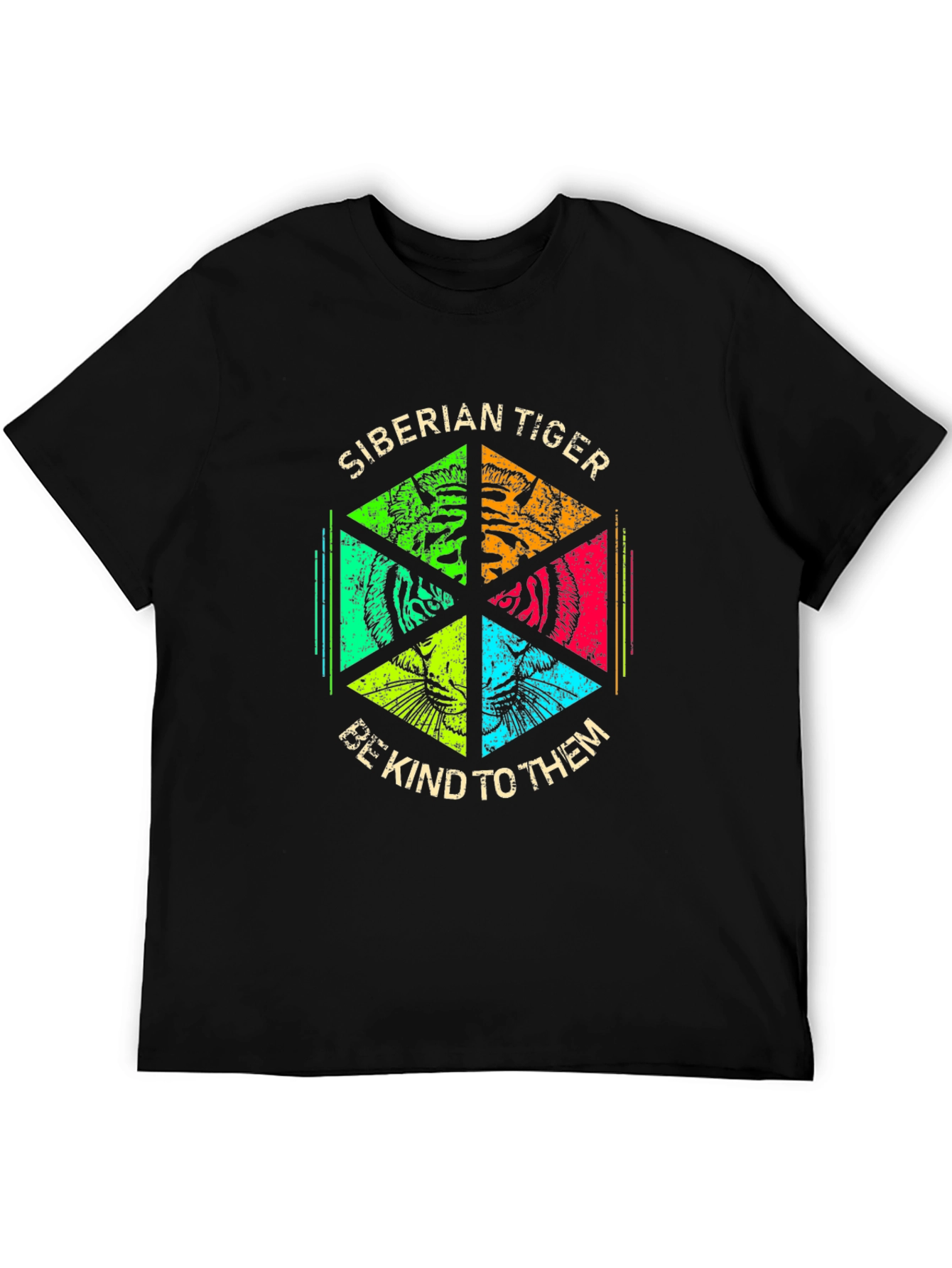 Siberian Tiger Graphic Print Crew Neck T-Shirt