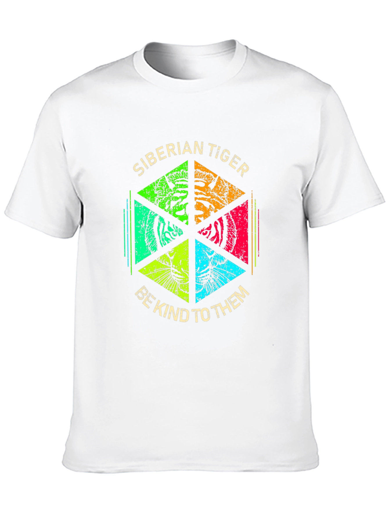 Siberian Tiger Graphic Print Crew Neck T-Shirt