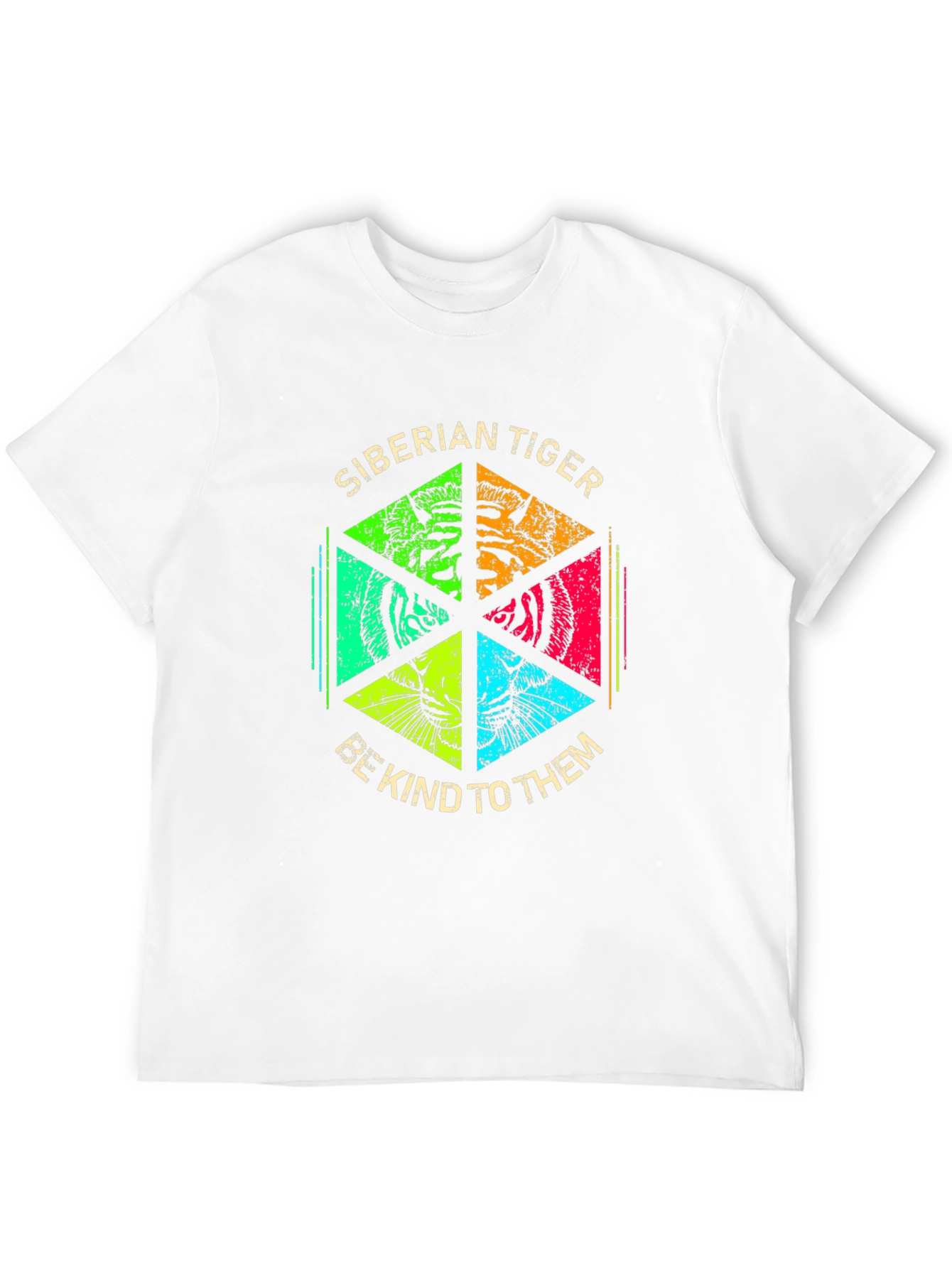 Siberian Tiger Graphic Print Crew Neck T-Shirt