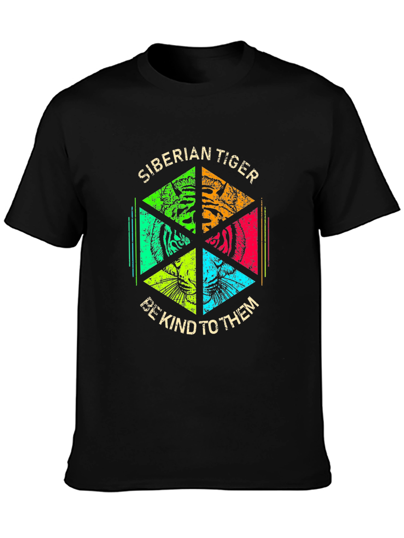 Siberian Tiger Graphic Print Crew Neck T-Shirt