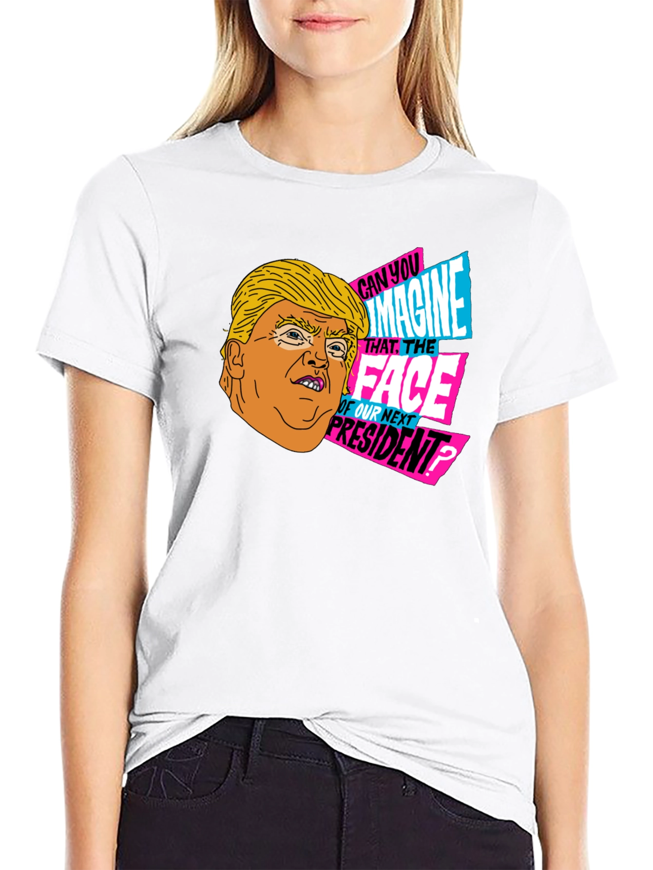Trump Cartoon Graphic T-Shirt - Novelty Political Tee