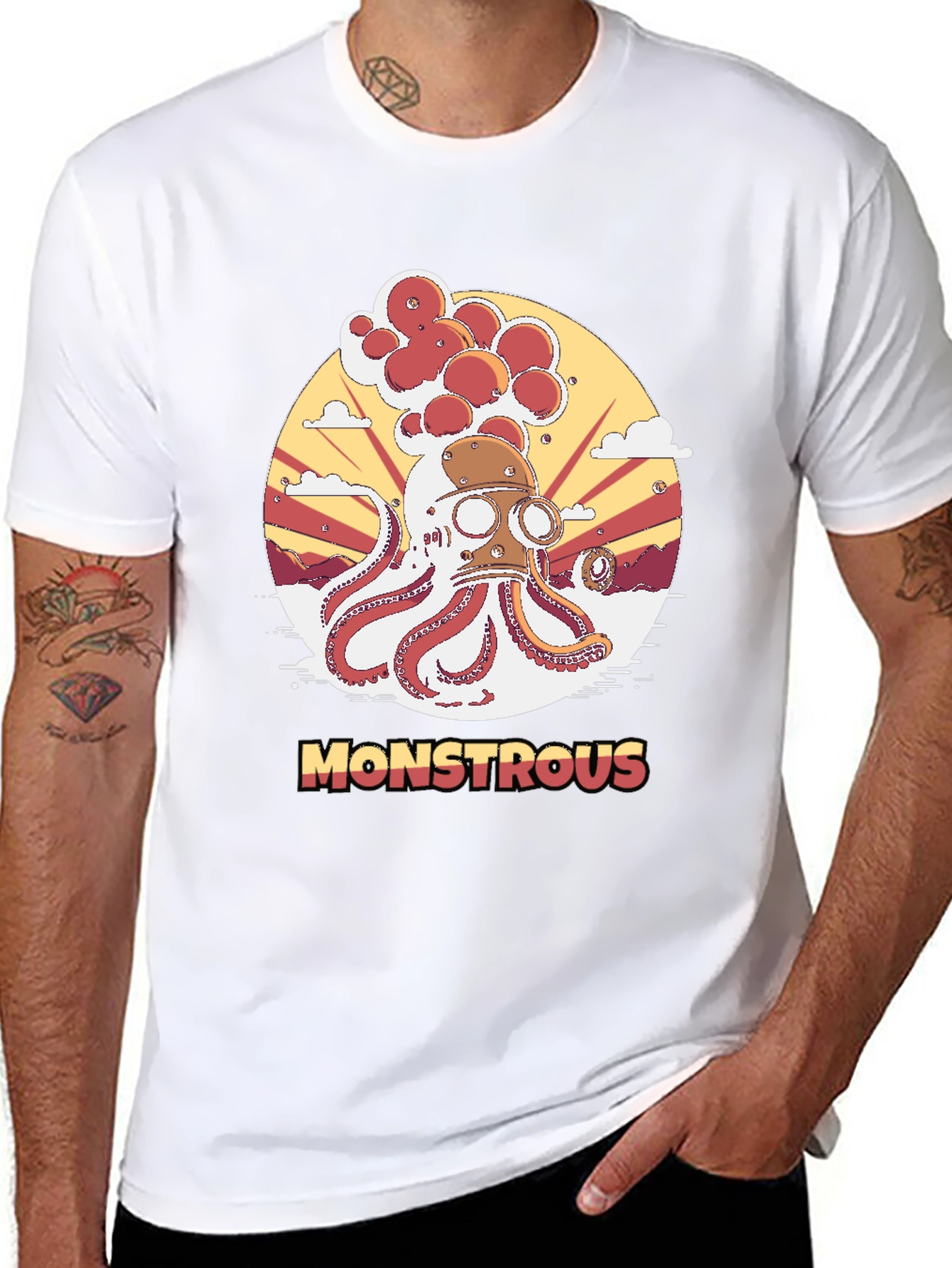 Monstrous Octopus Graphic T-Shirt - Unique Design