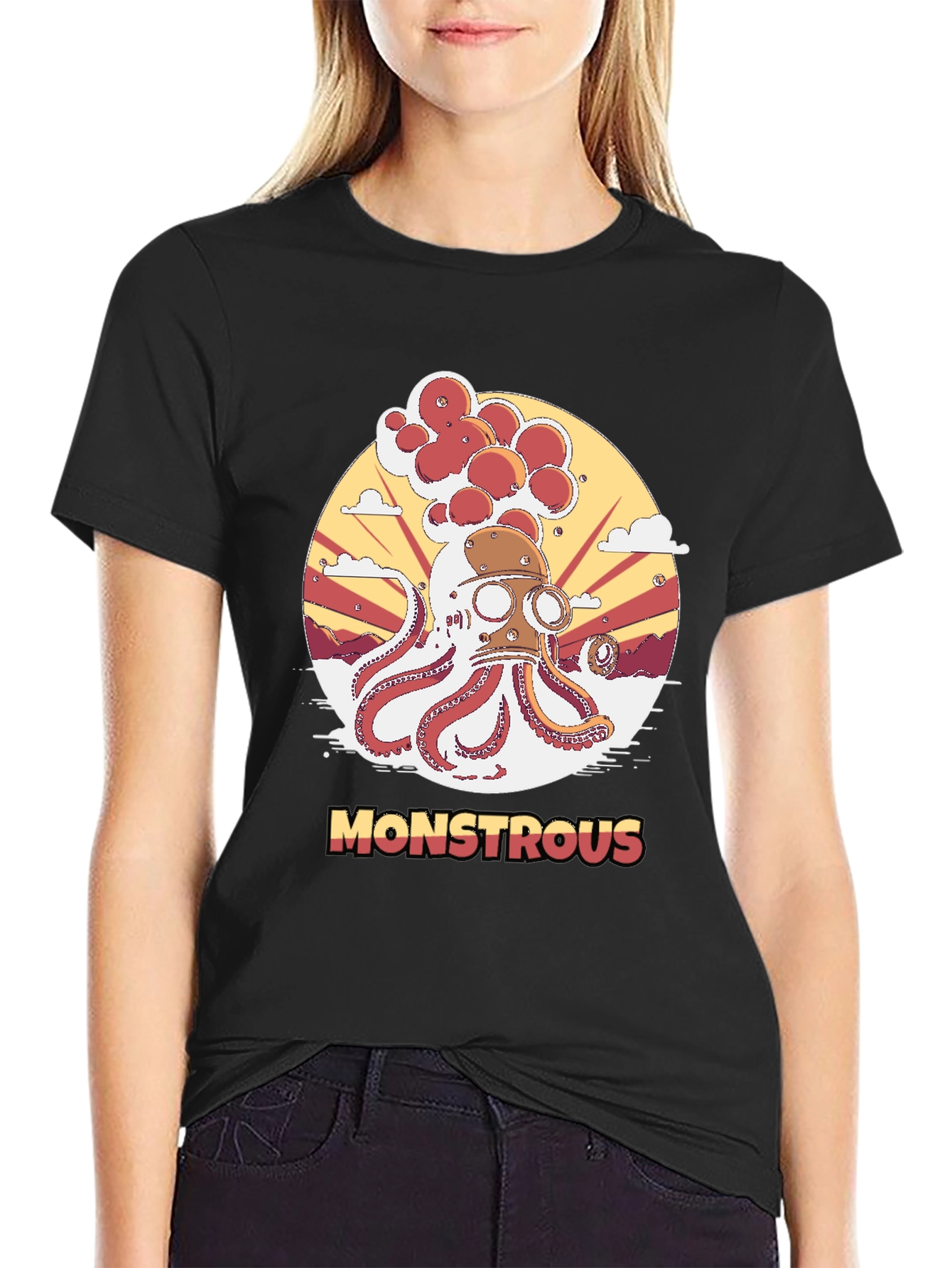 Monstrous Octopus Graphic T-Shirt - Unique Design