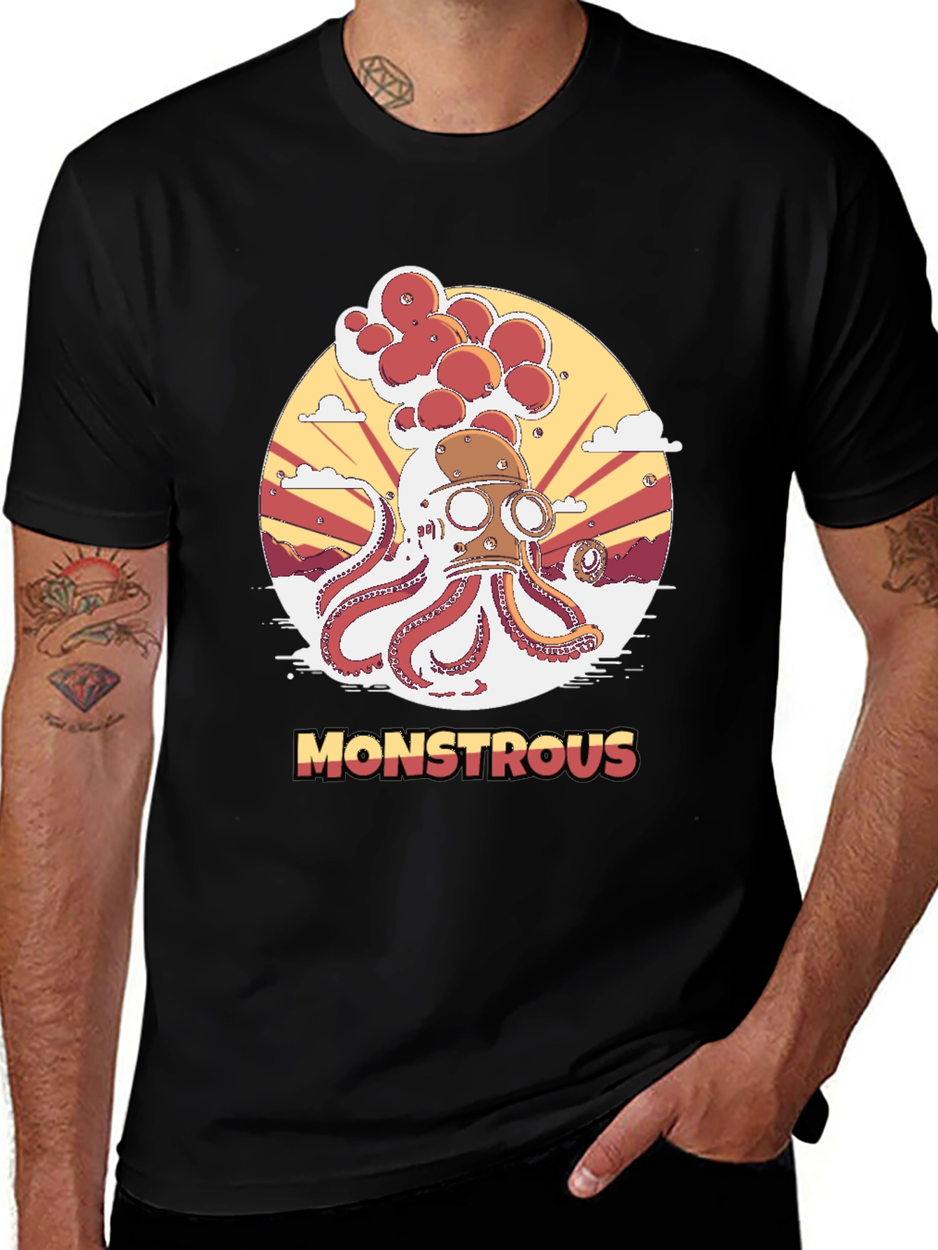 Monstrous Octopus Graphic T-Shirt - Unique Design