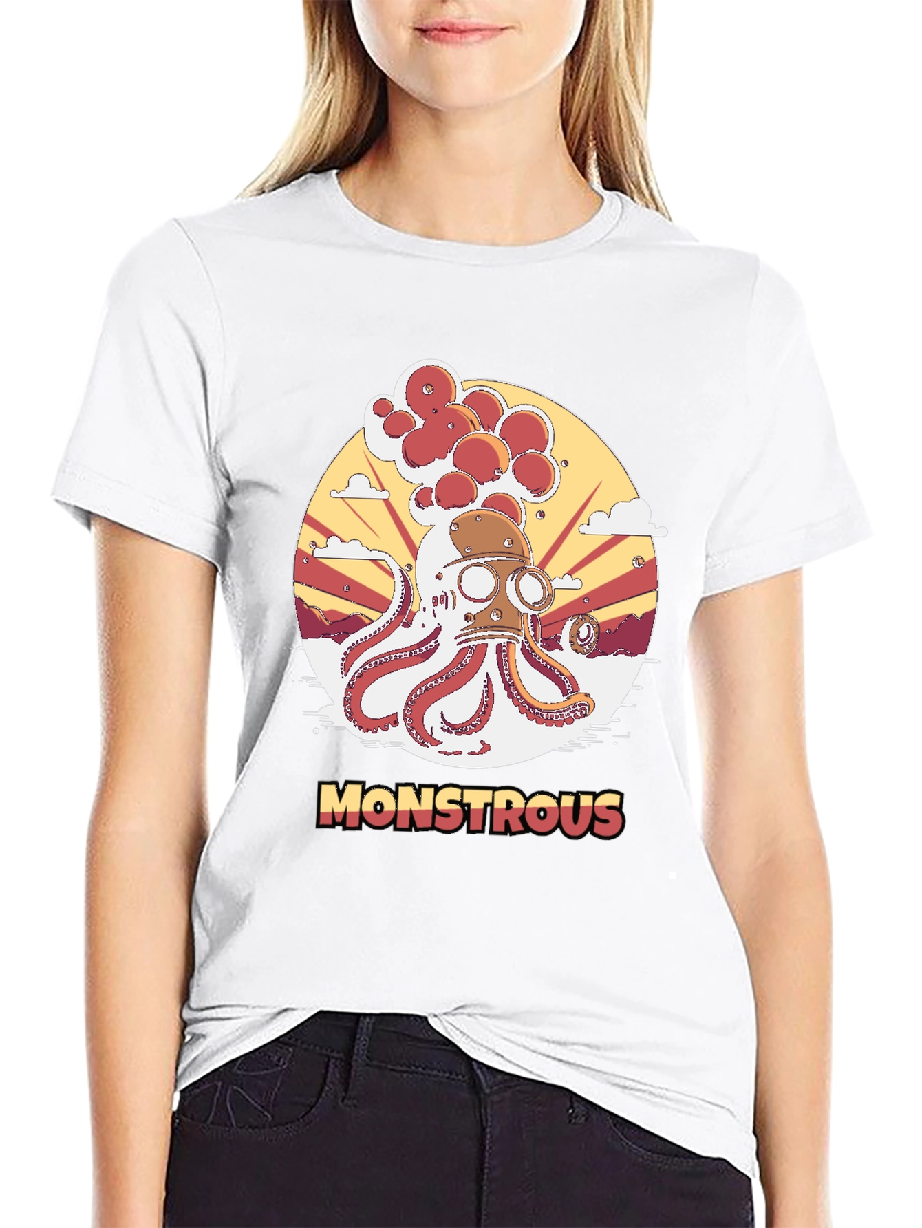 Monstrous Octopus Graphic T-Shirt - Unique Design