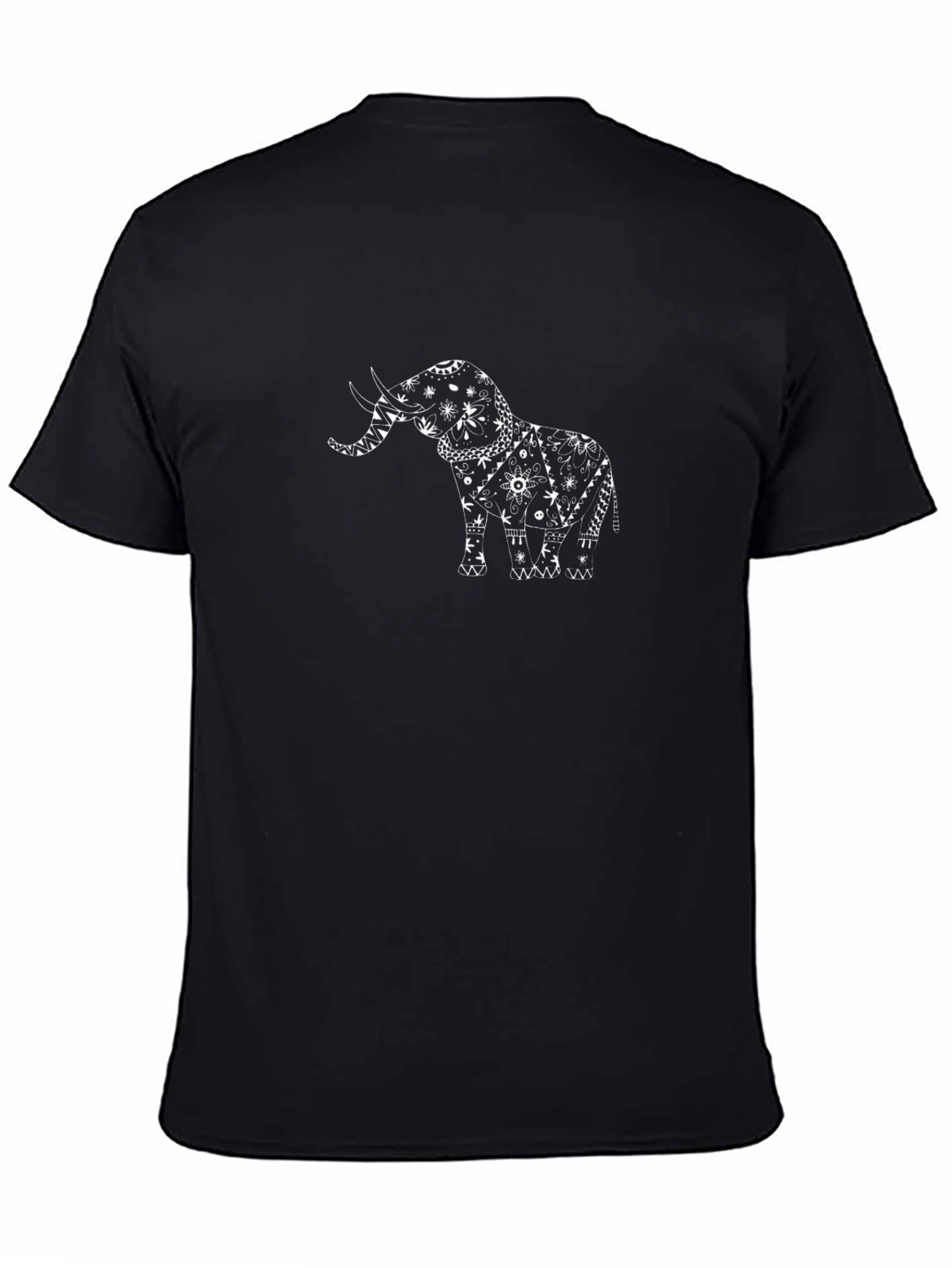 Elephant Graphic Print Black Tee