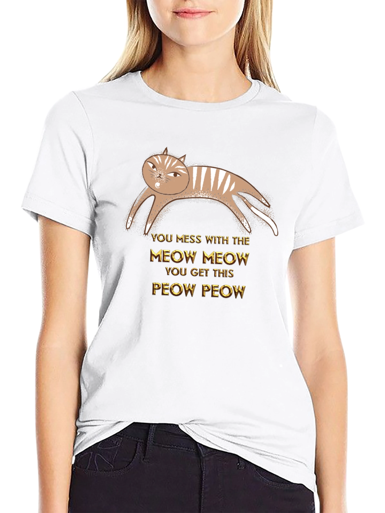 You Mess With Meow Cat Graphic Tee