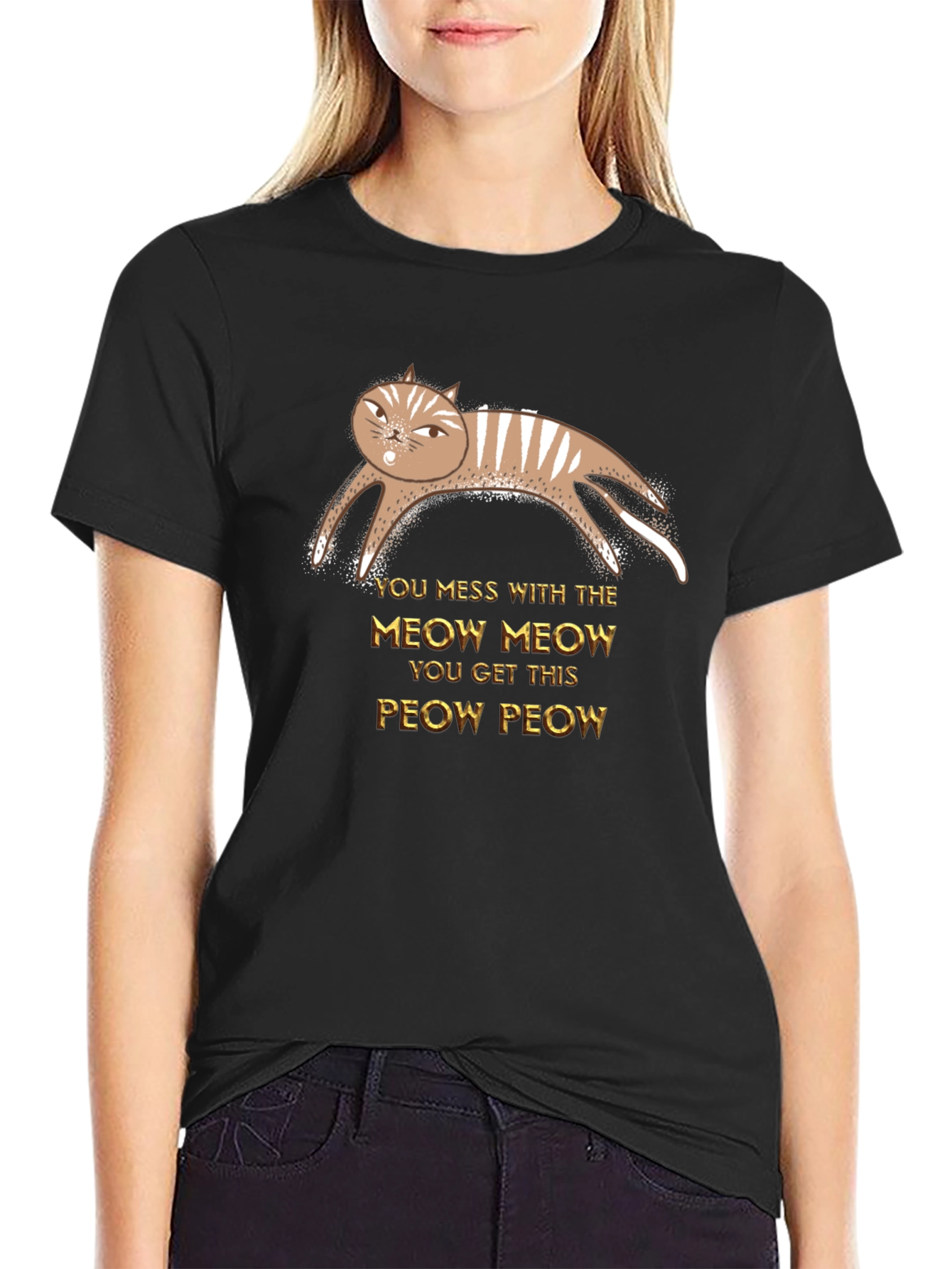 You Mess With Meow Cat Graphic Tee