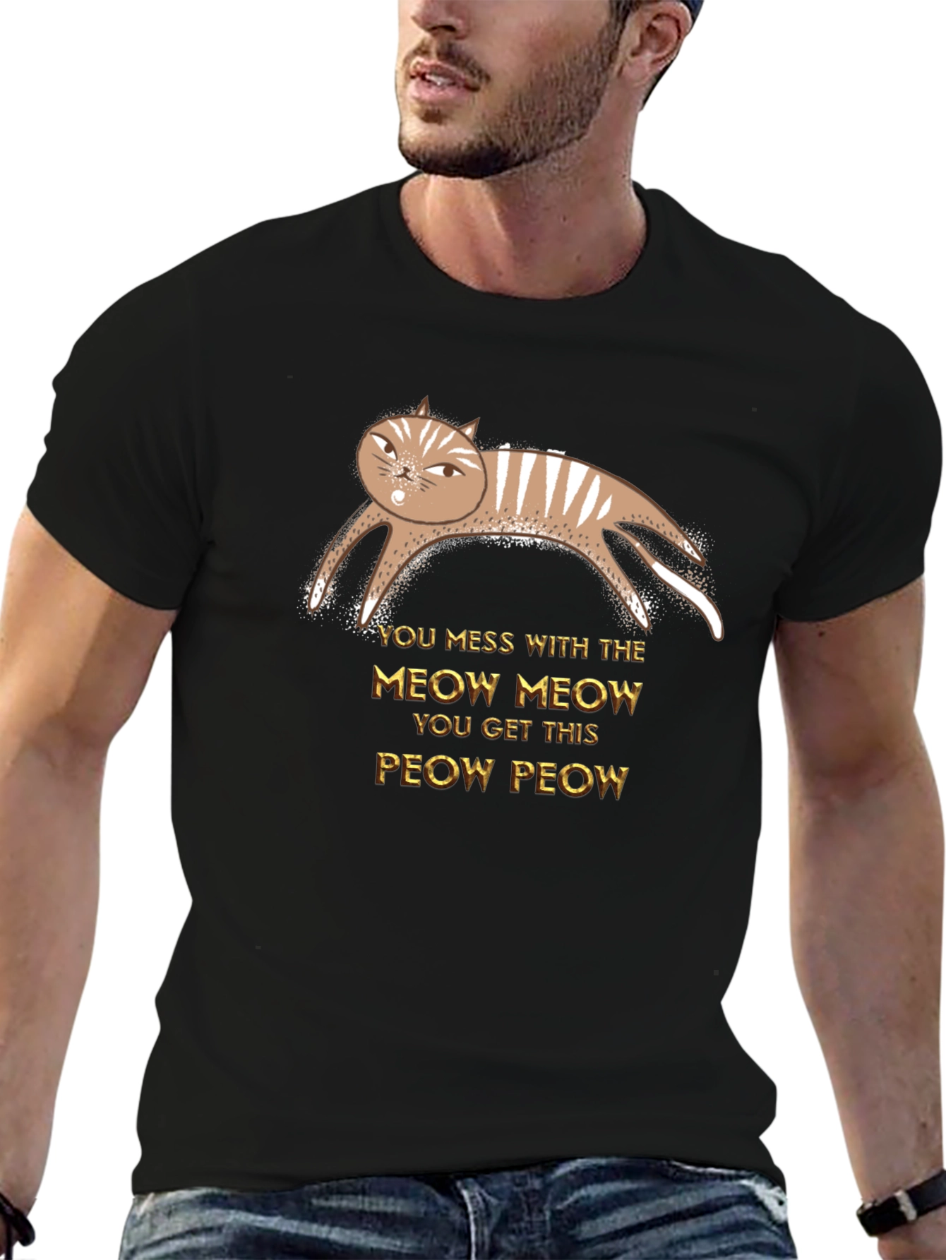 You Mess With Meow Cat Graphic Tee