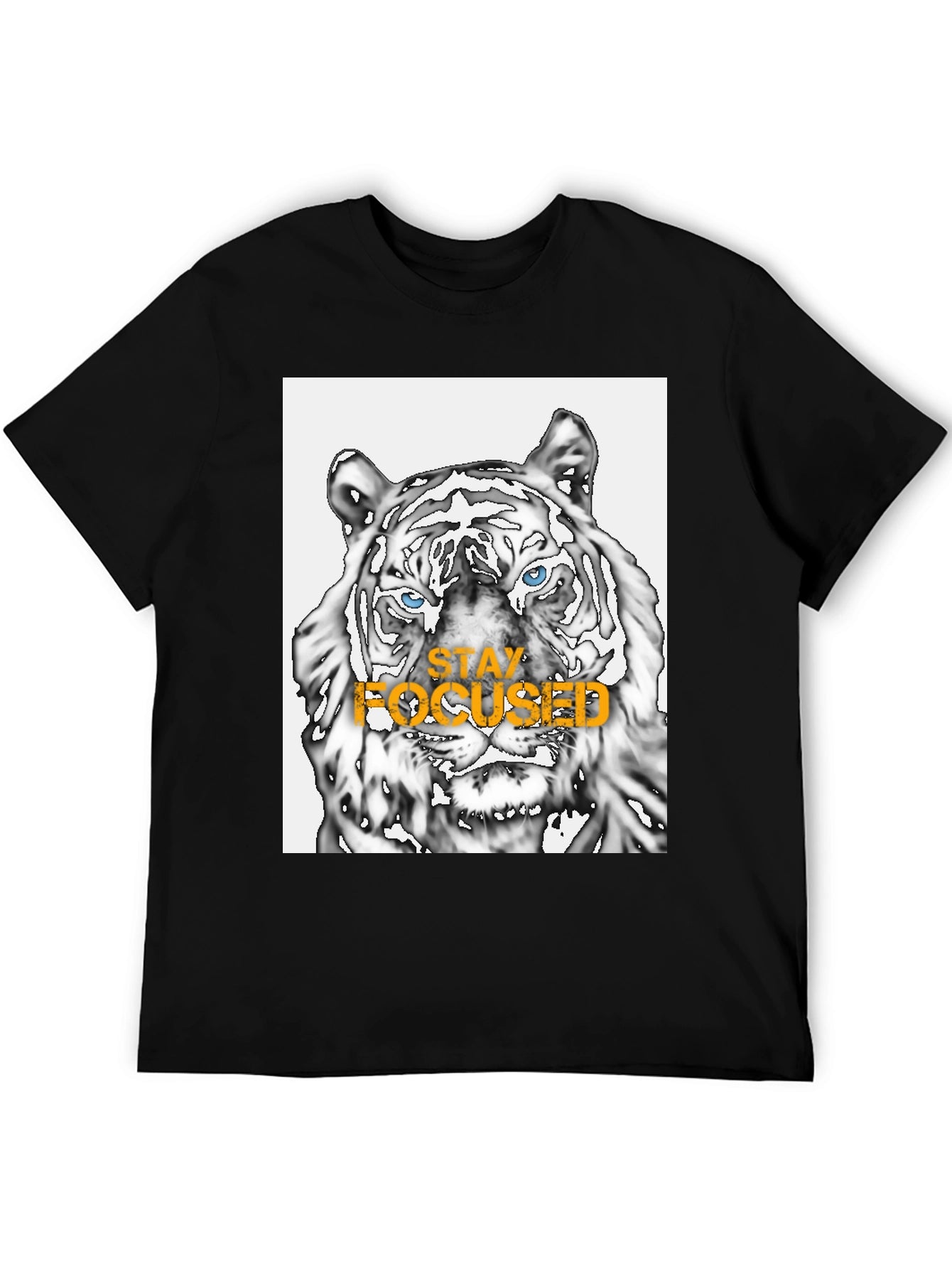 Stay Focused Tiger Graphic Tee - Black