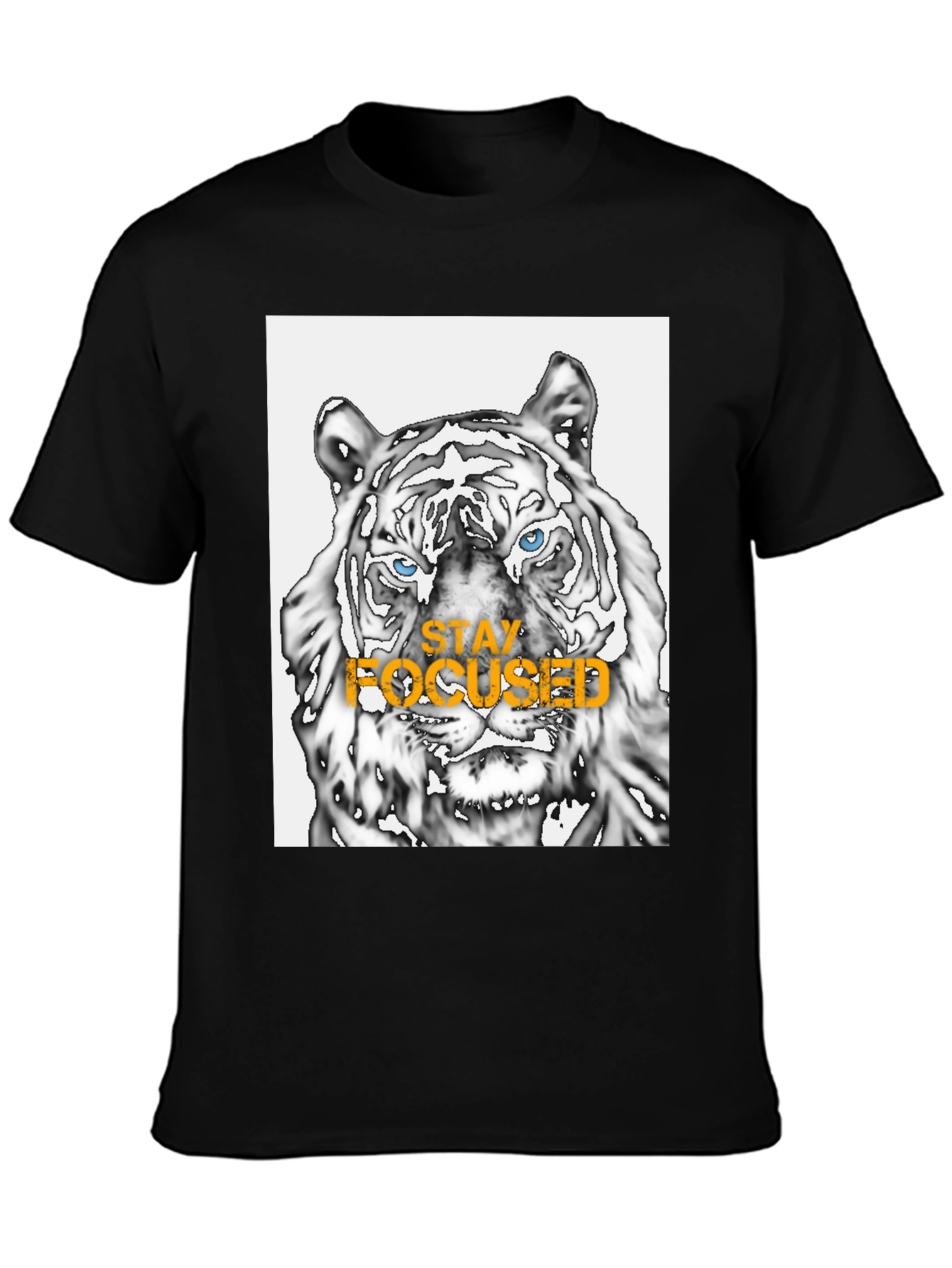 Stay Focused Tiger Graphic Tee - Black