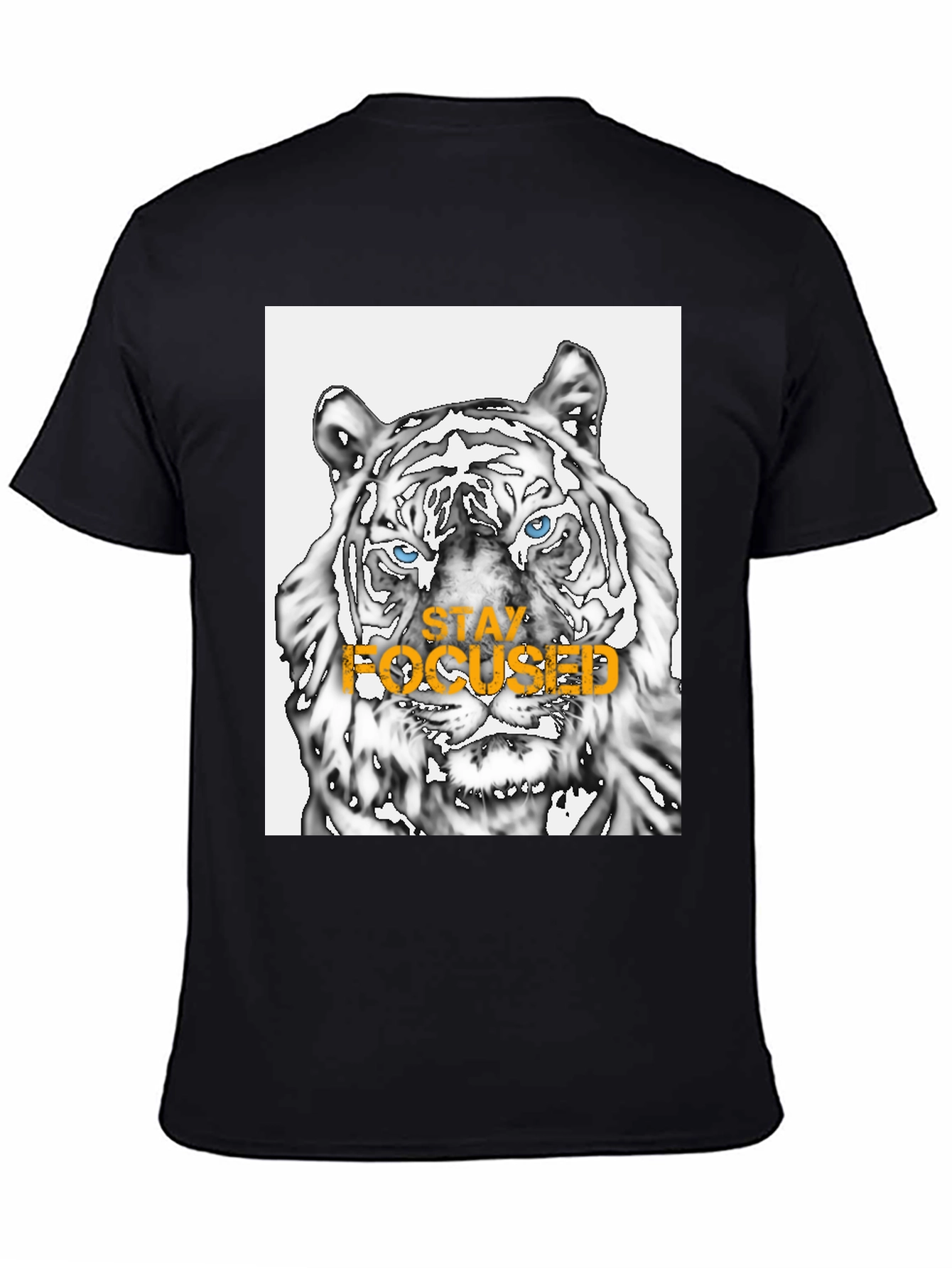 Stay Focused Tiger Graphic Tee - Black