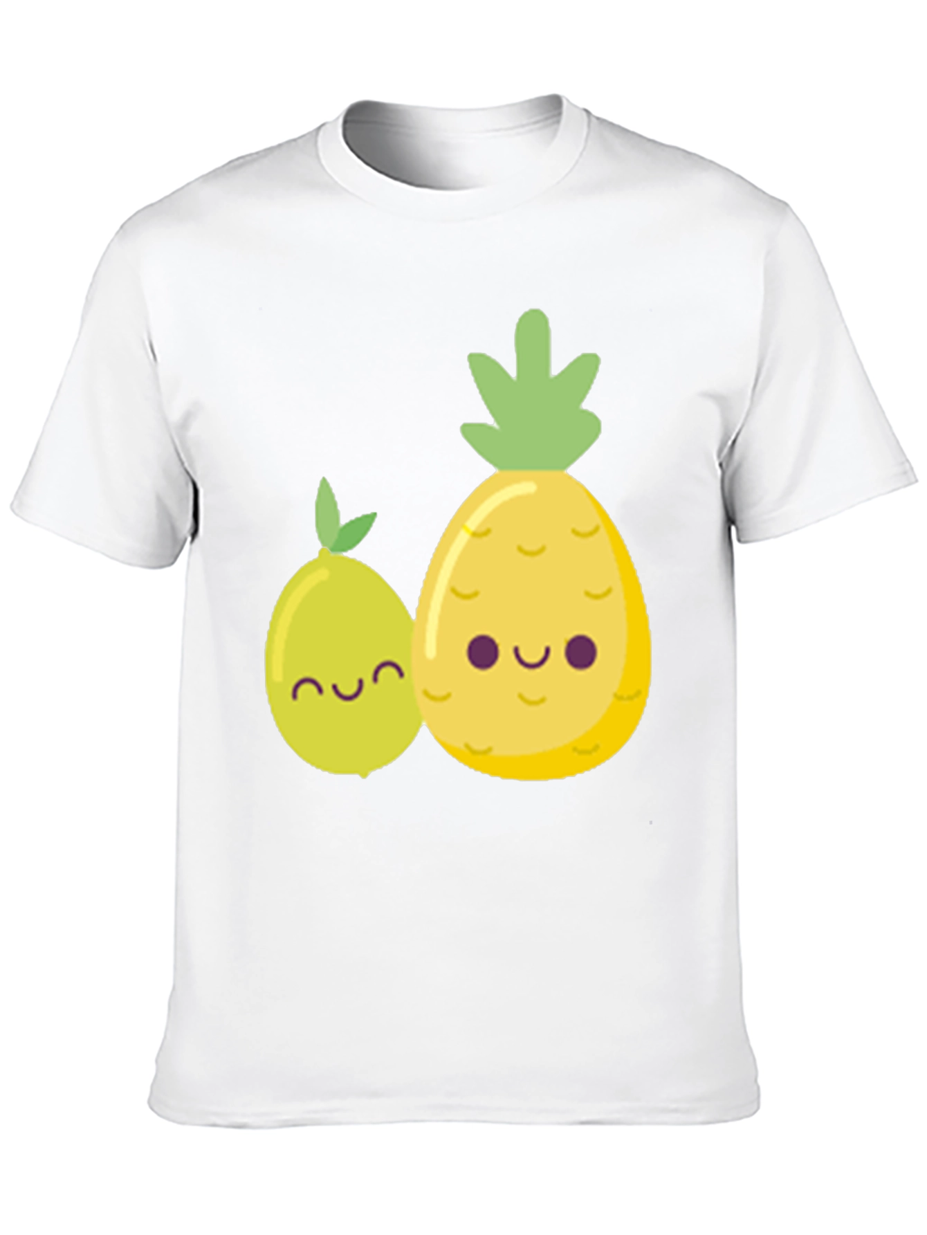 Cute Fruit Graphic Tee - Black Cotton Shirt