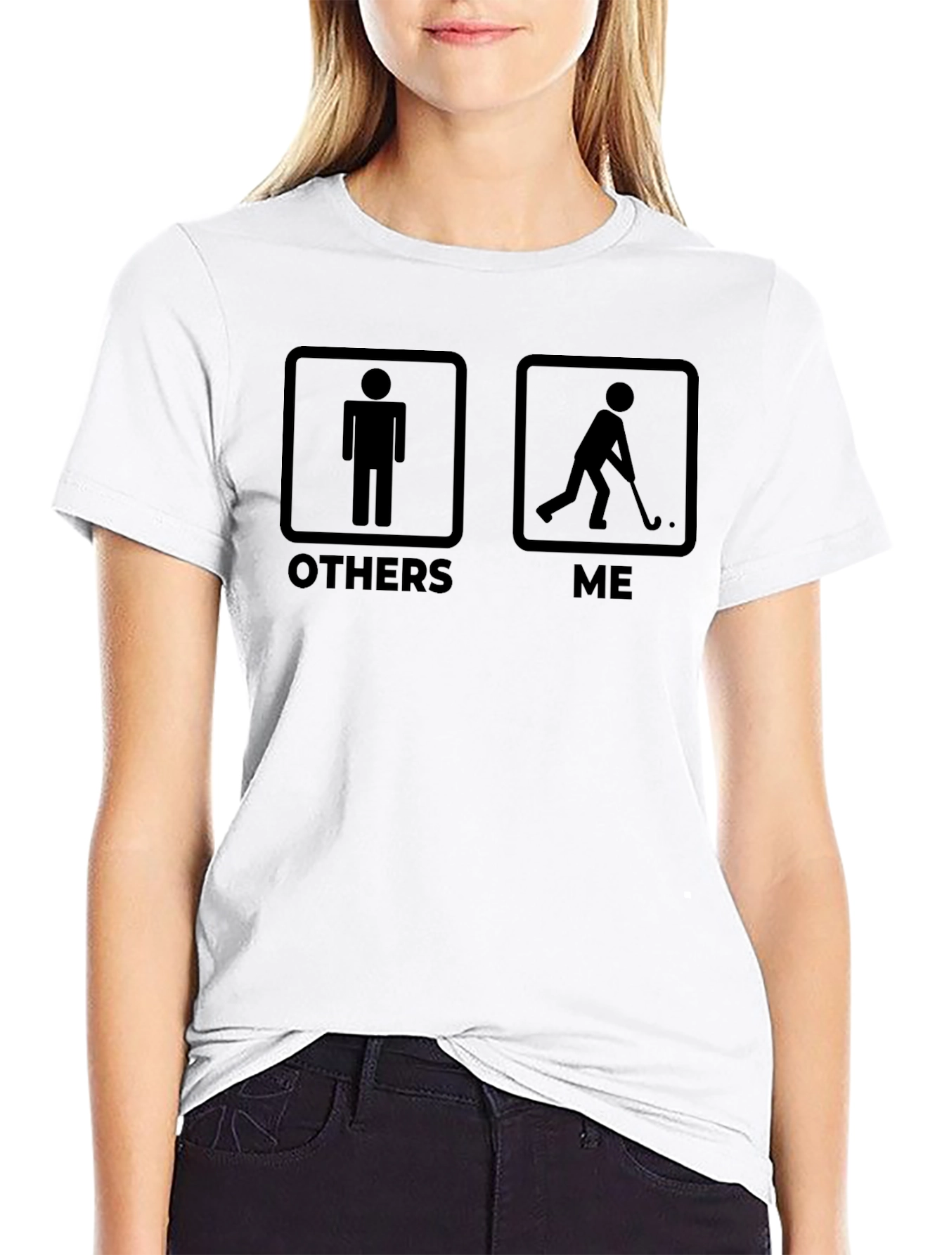 Humorous Hockey Player T-Shirt: Others vs. Me Design