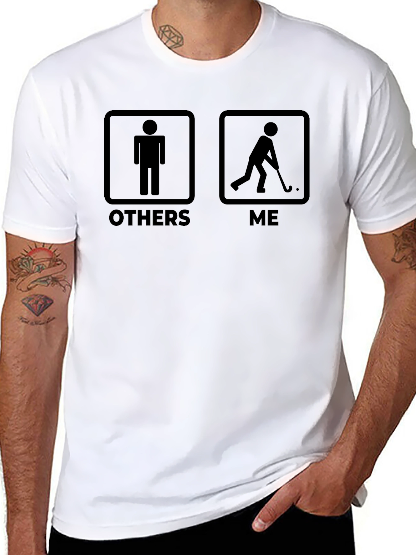 Humorous Hockey Player T-Shirt: Others vs. Me Design