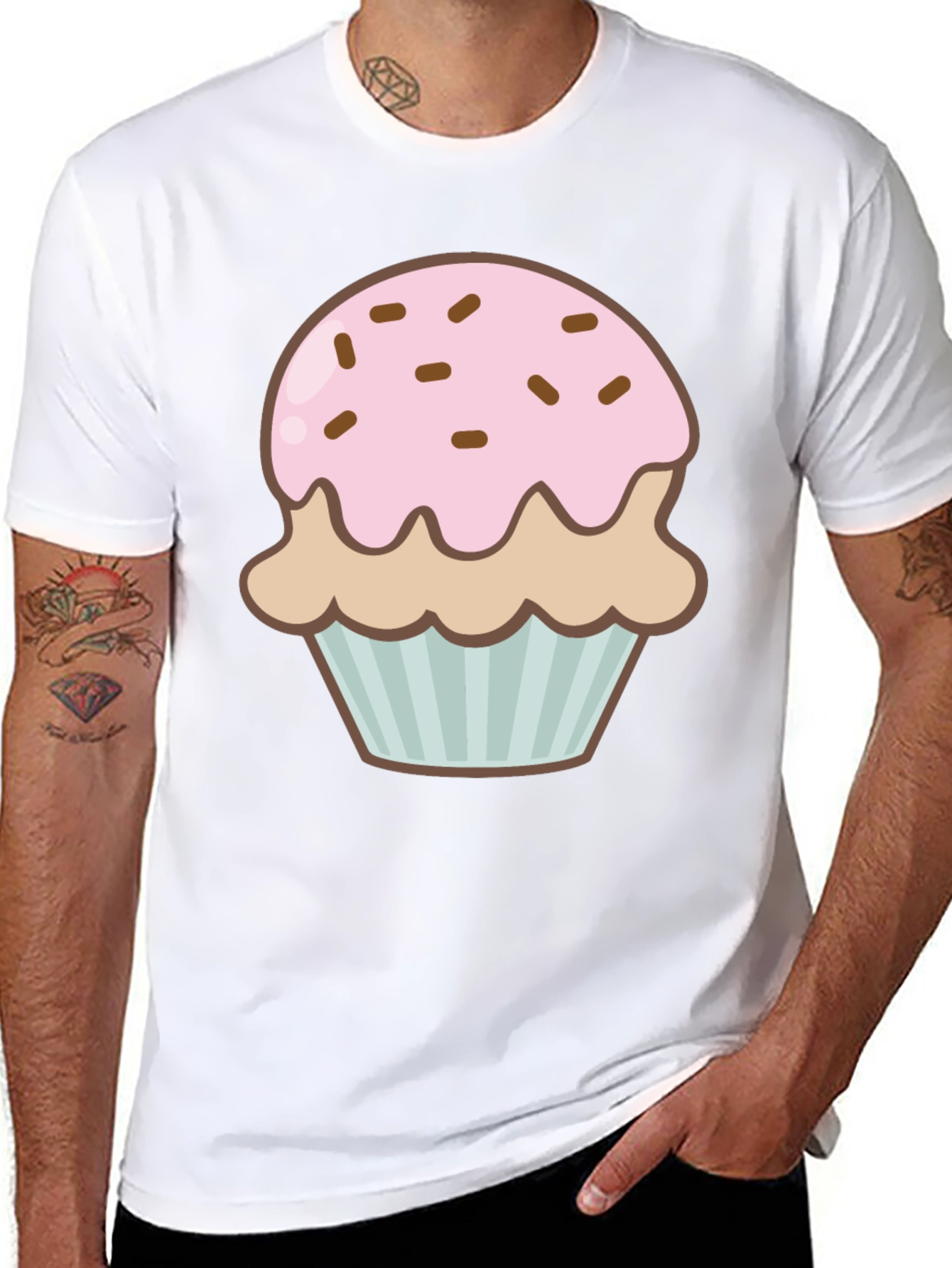 Cupcake Graphic Print Black T-Shirt