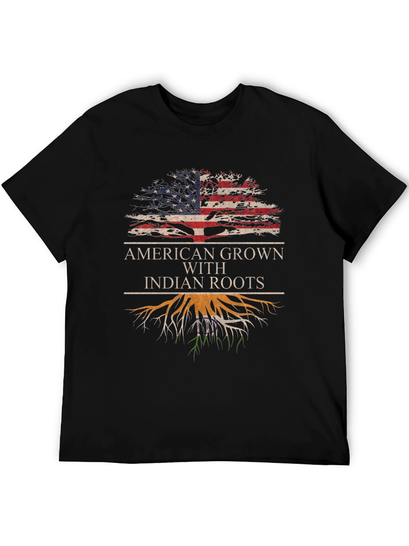 American Grown Indian Roots Graphic T-Shirt