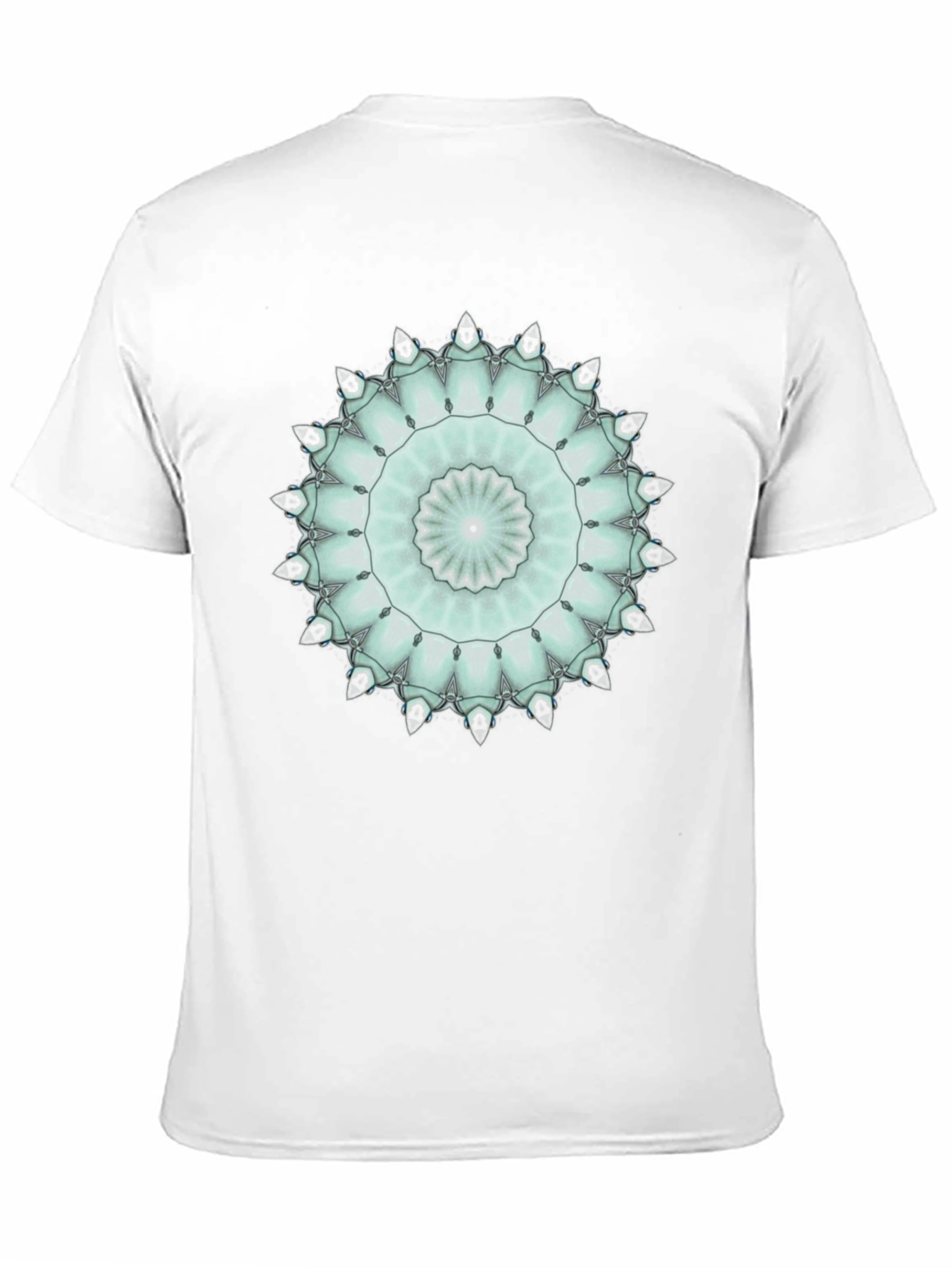 Geometric Mandala Graphic Tee - Black Cotton Blend