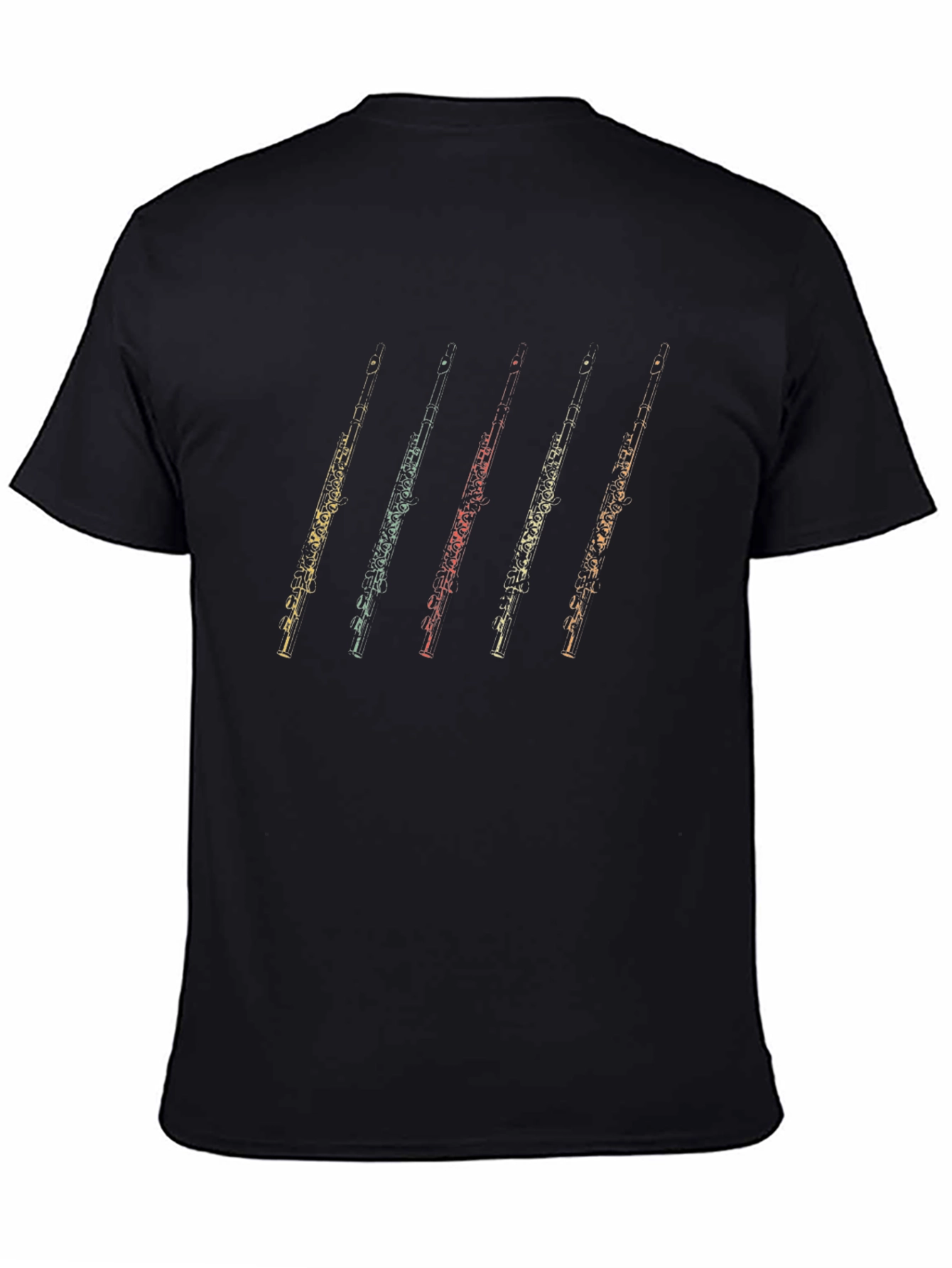 Oboe Retro Style Black T-Shirt