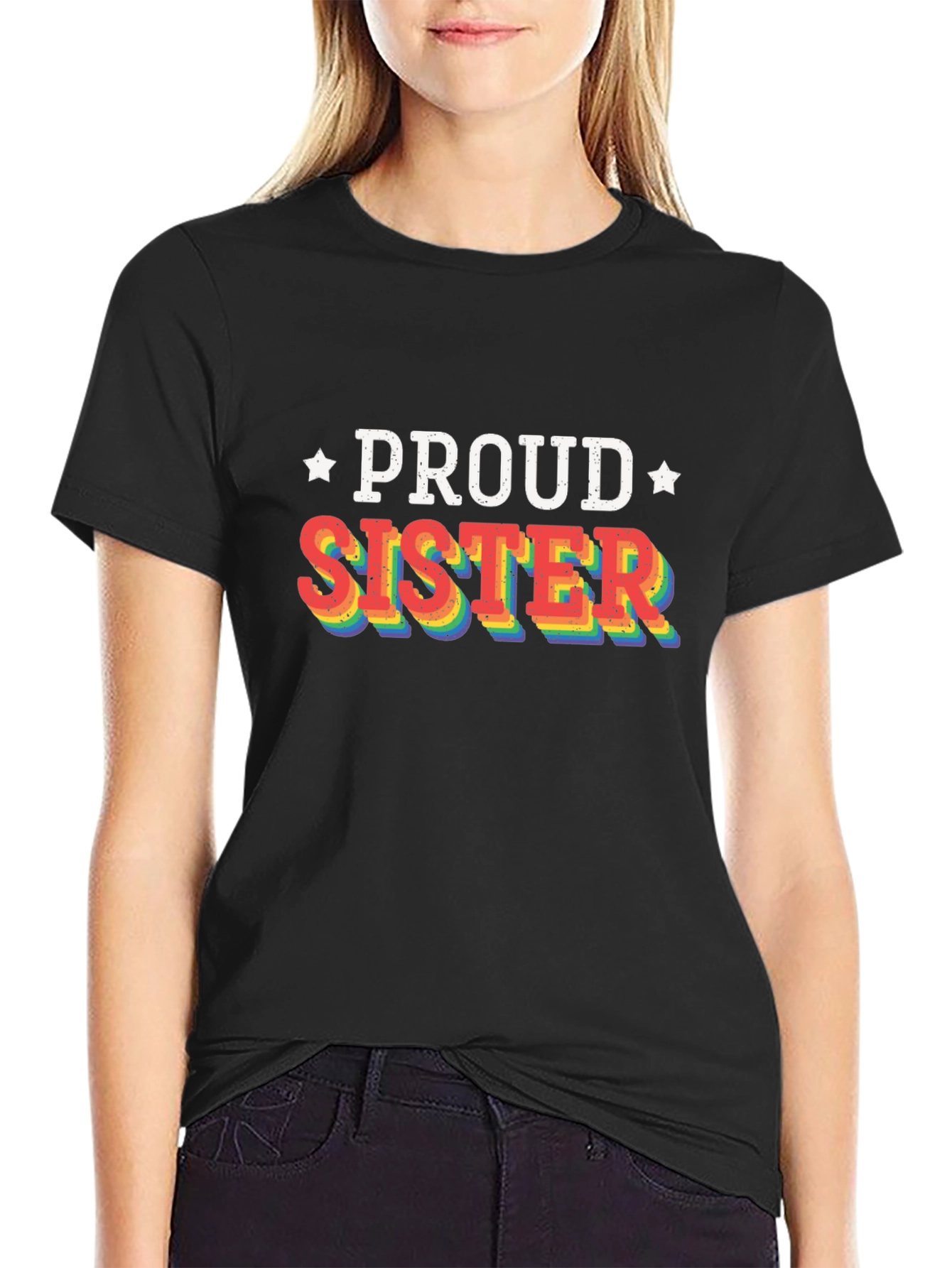 Proud Sister Rainbow LGBTQ+ Pride T-Shirt