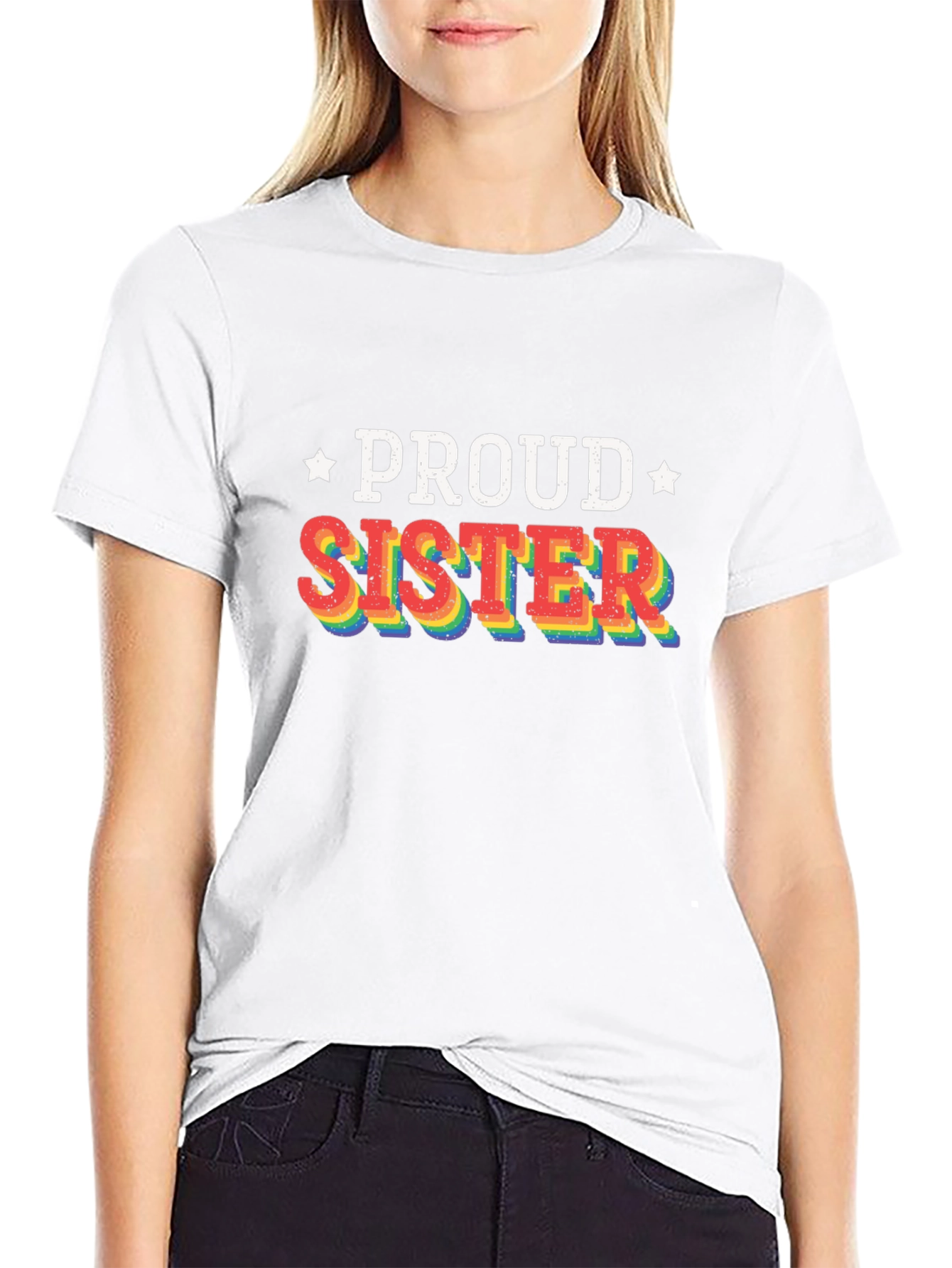 Proud Sister Rainbow LGBTQ+ Pride T-Shirt