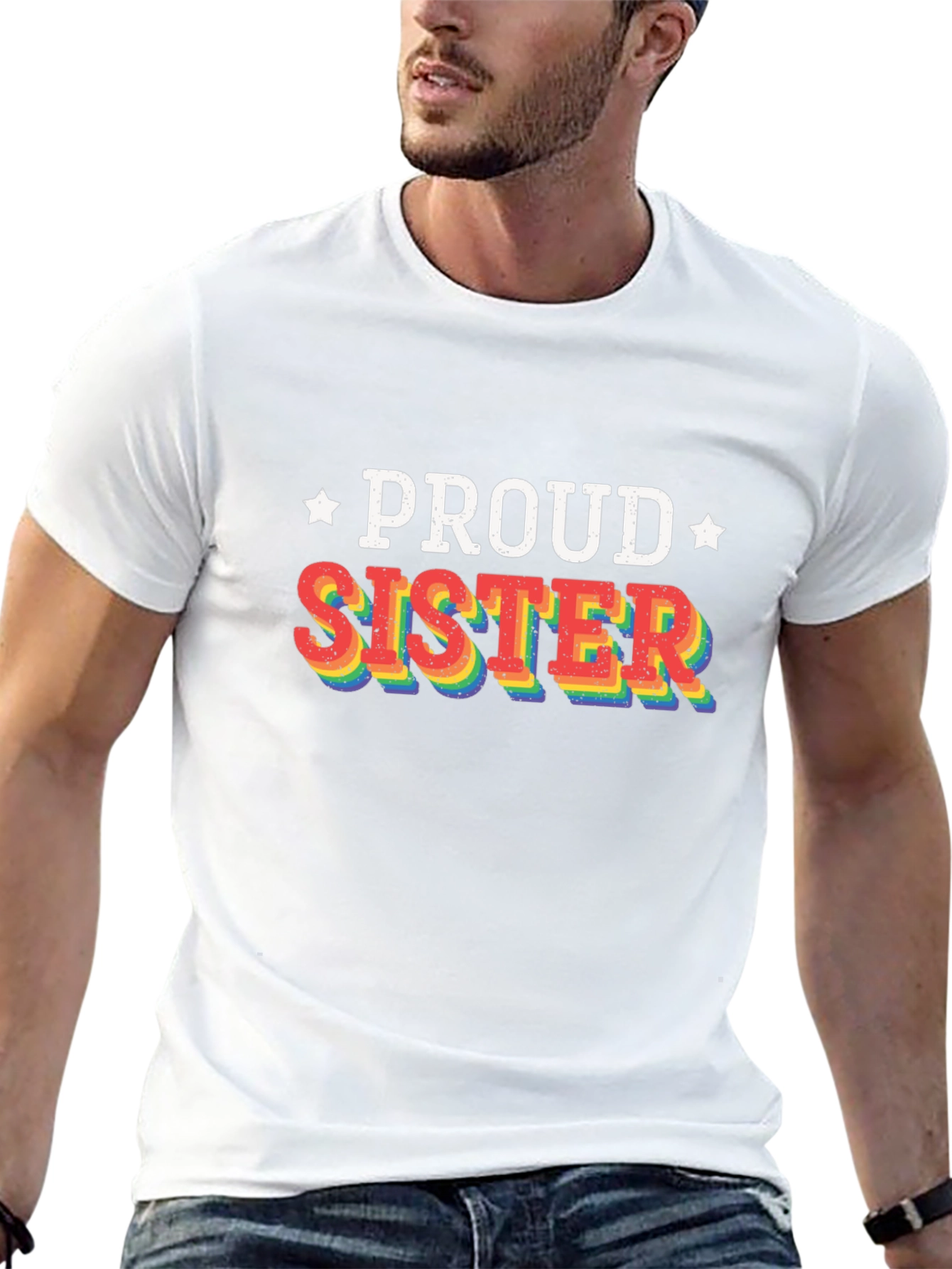 Proud Sister Rainbow LGBTQ+ Pride T-Shirt
