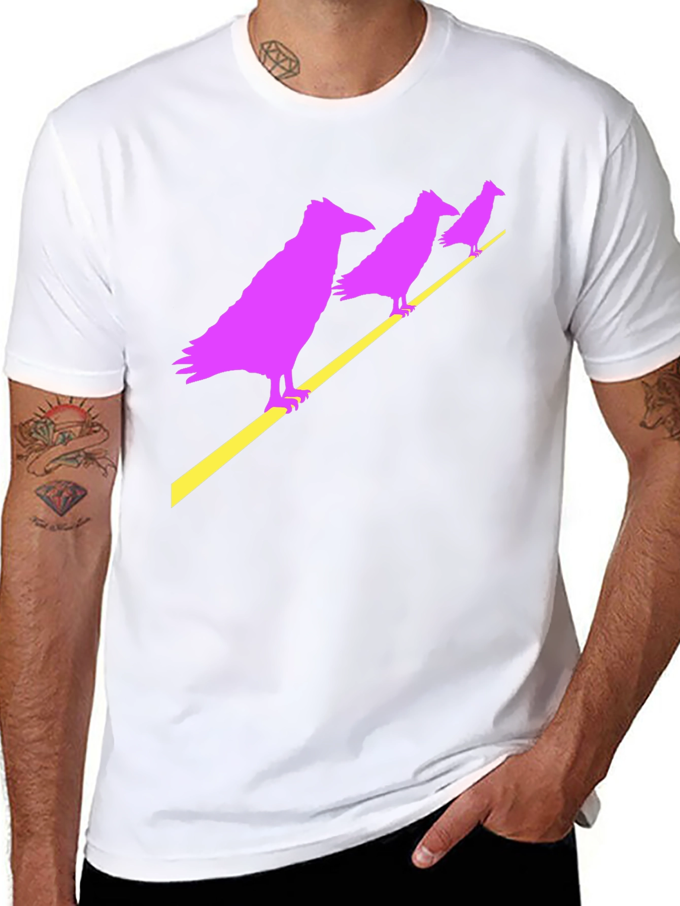 Raven Graphic Tee - Mens Black Crew Neck T-Shirt