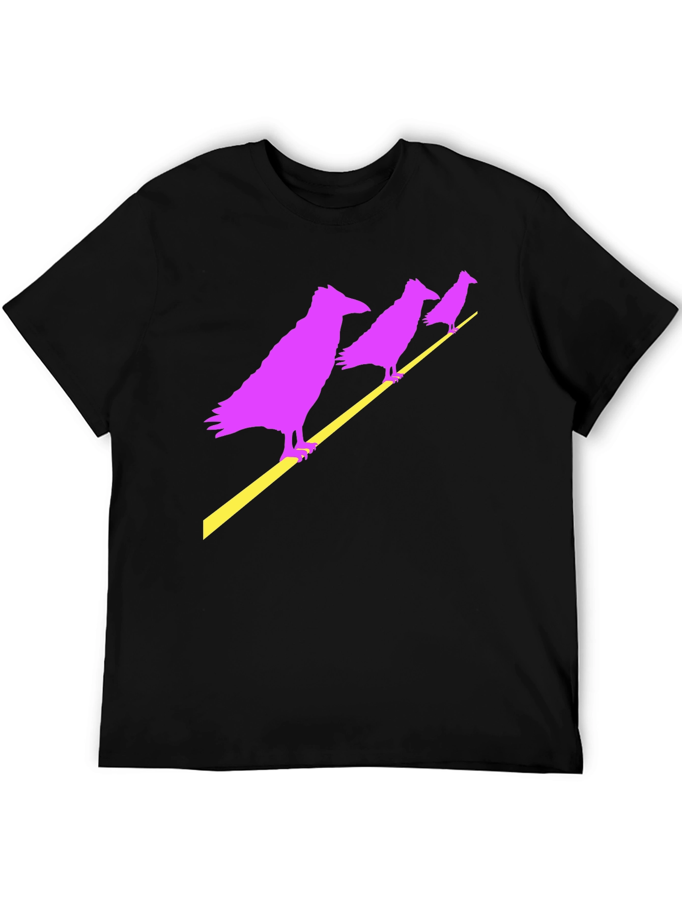 Raven Graphic Tee - Mens Black Crew Neck T-Shirt