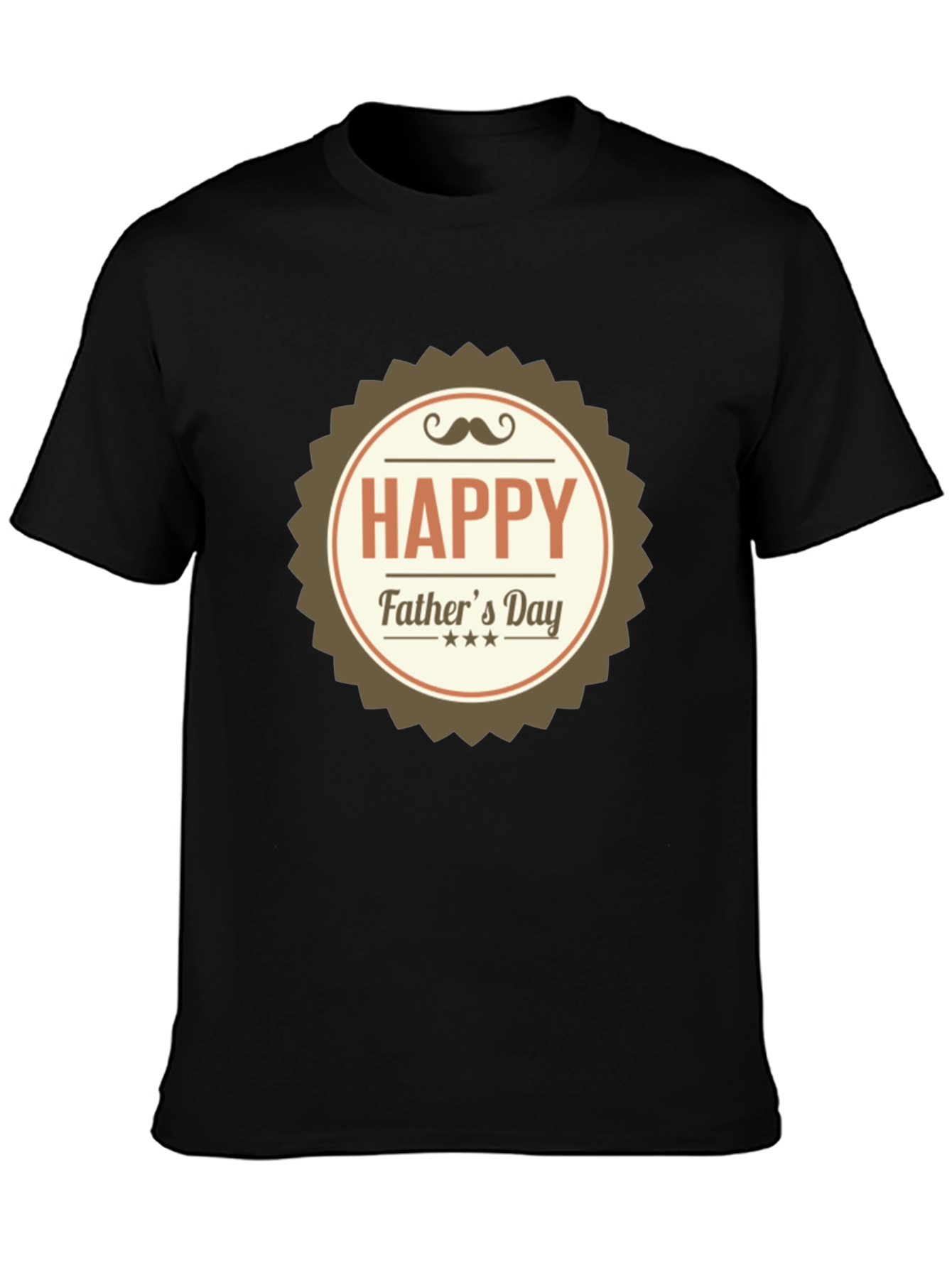 Happy Fathers Day T-Shirt - Black Cotton