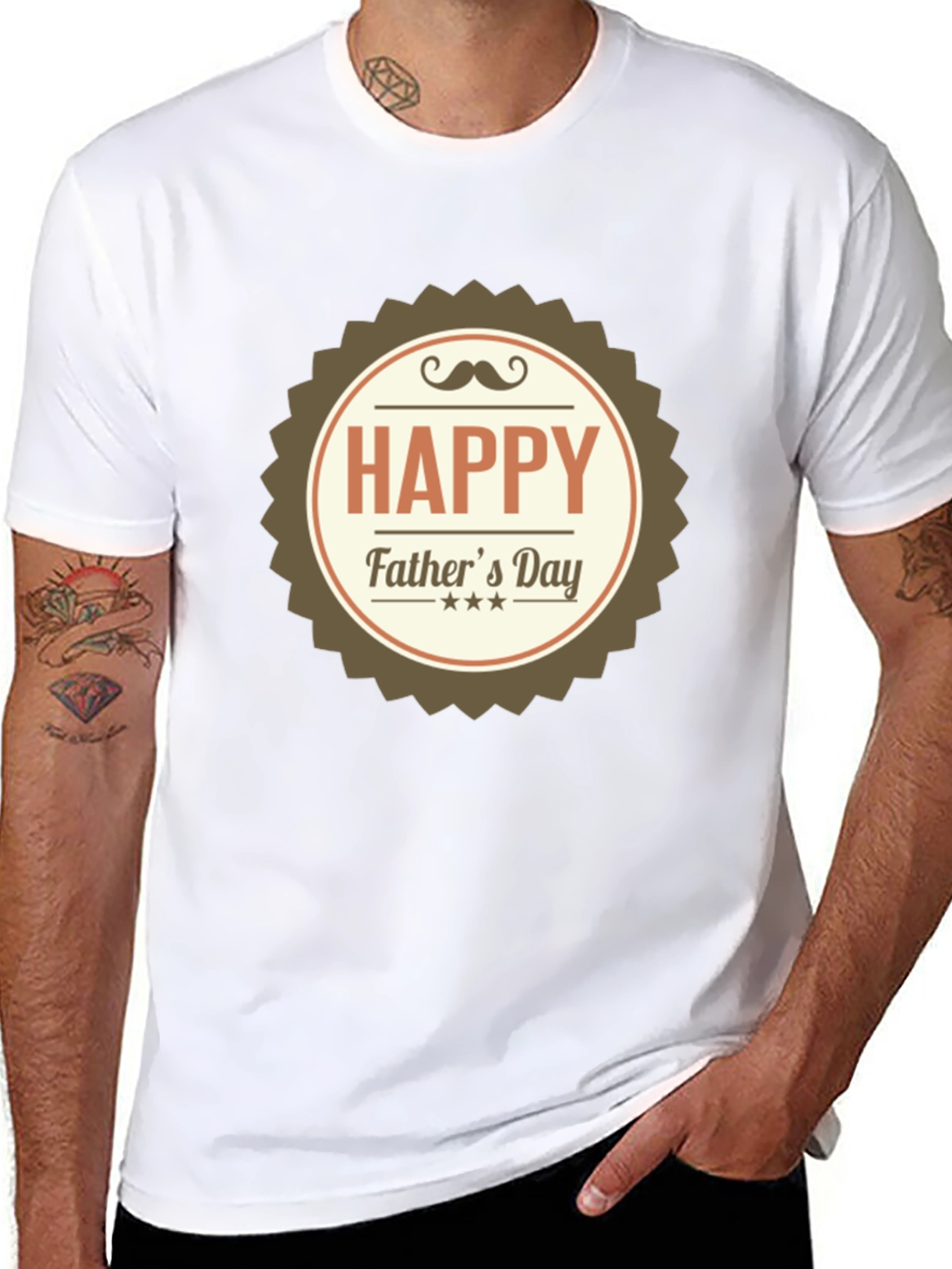 Happy Fathers Day T-Shirt - Black Cotton