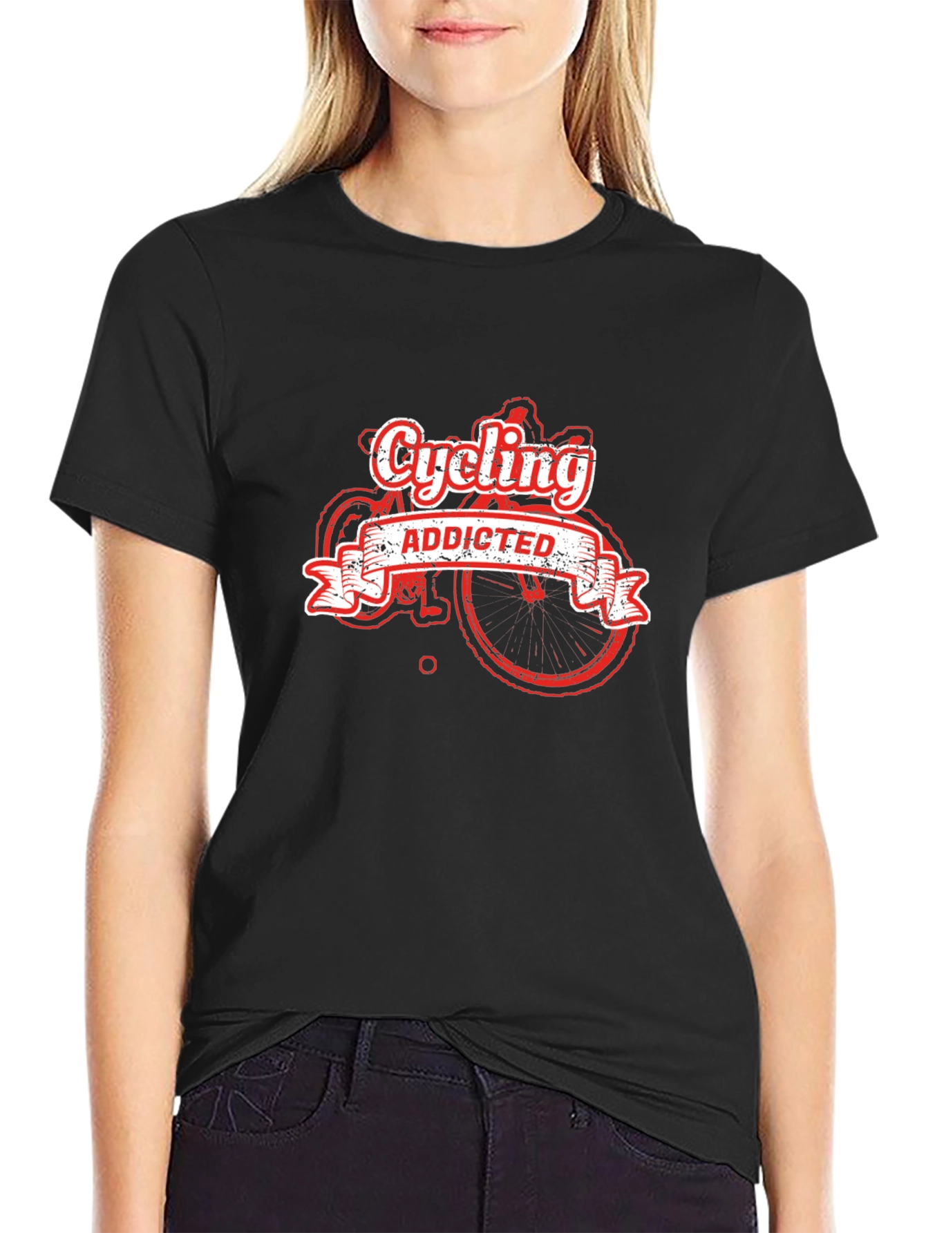 Cycling Addicted T-Shirt - Black