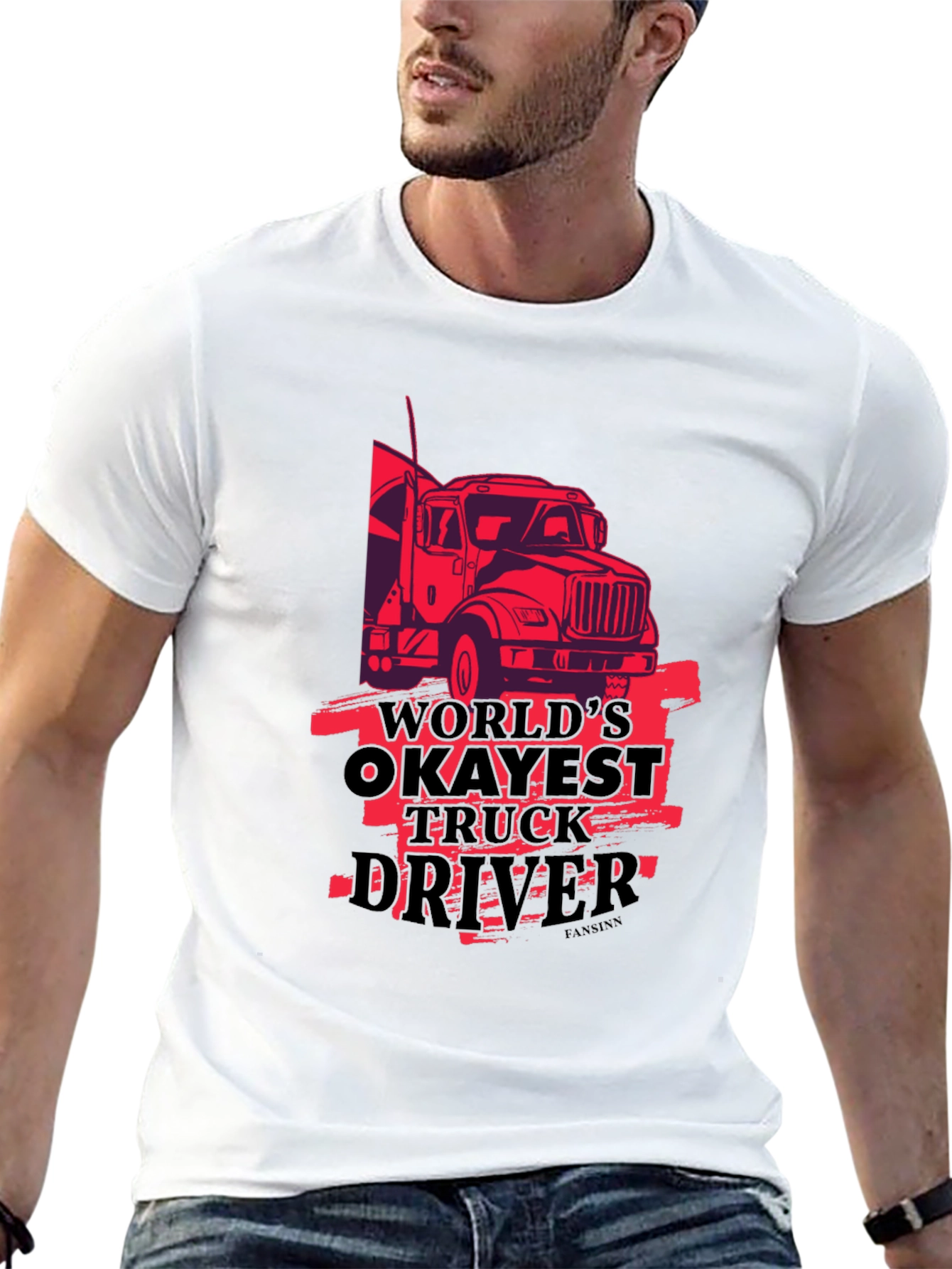 Worlds Okayest Truck Driver Black T-Shirt