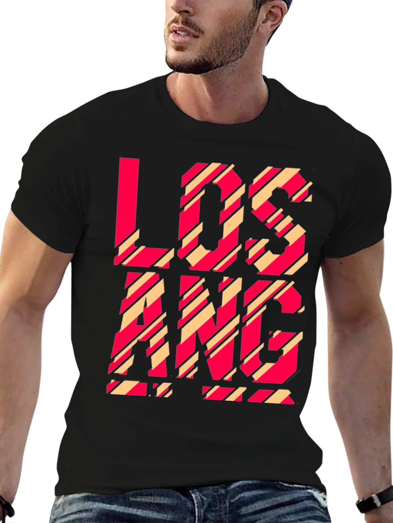 Los Angeles Striped Graphic Tee