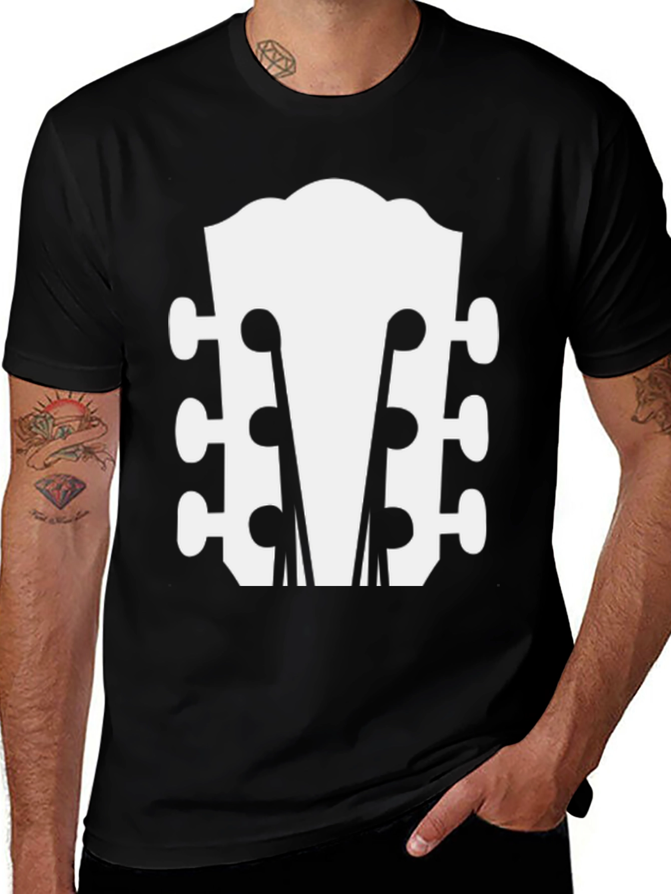 Guitar Headstock Graphic Tee - Musicians Style