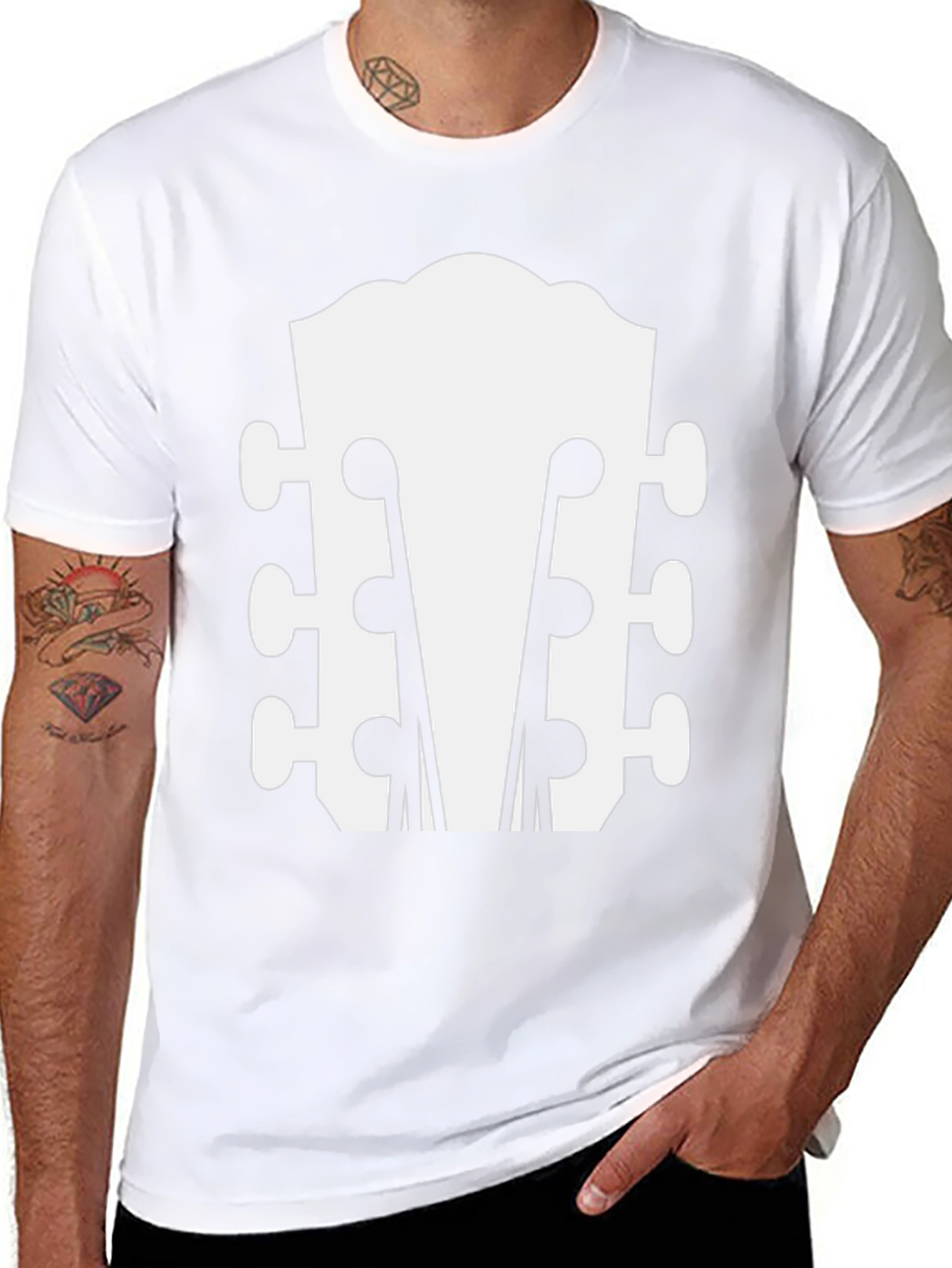 Guitar Headstock Graphic Tee - Musicians Style
