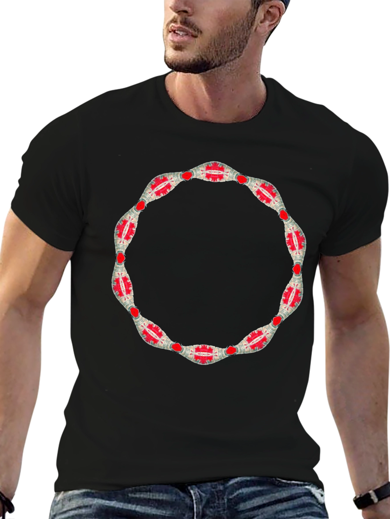 Abstract Circle Graphic Black Tee