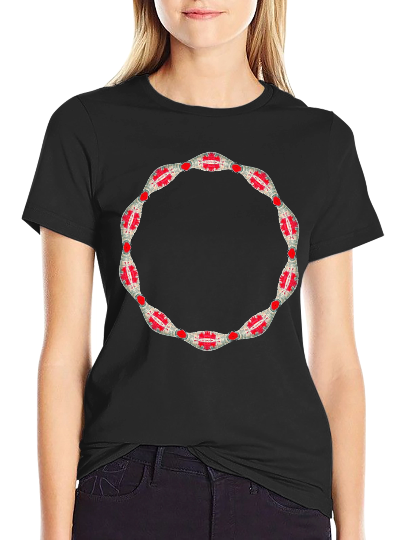 Abstract Circle Graphic Black Tee