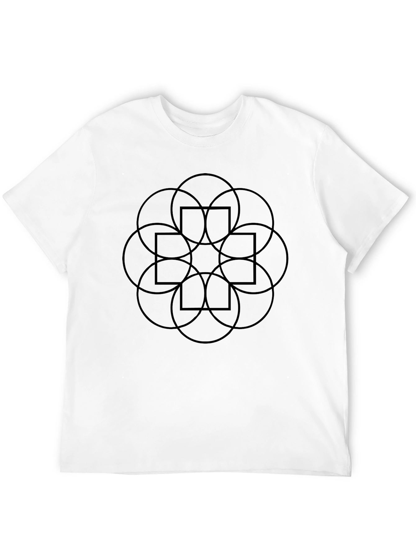 Geometric Circle & Square Graphic Tee