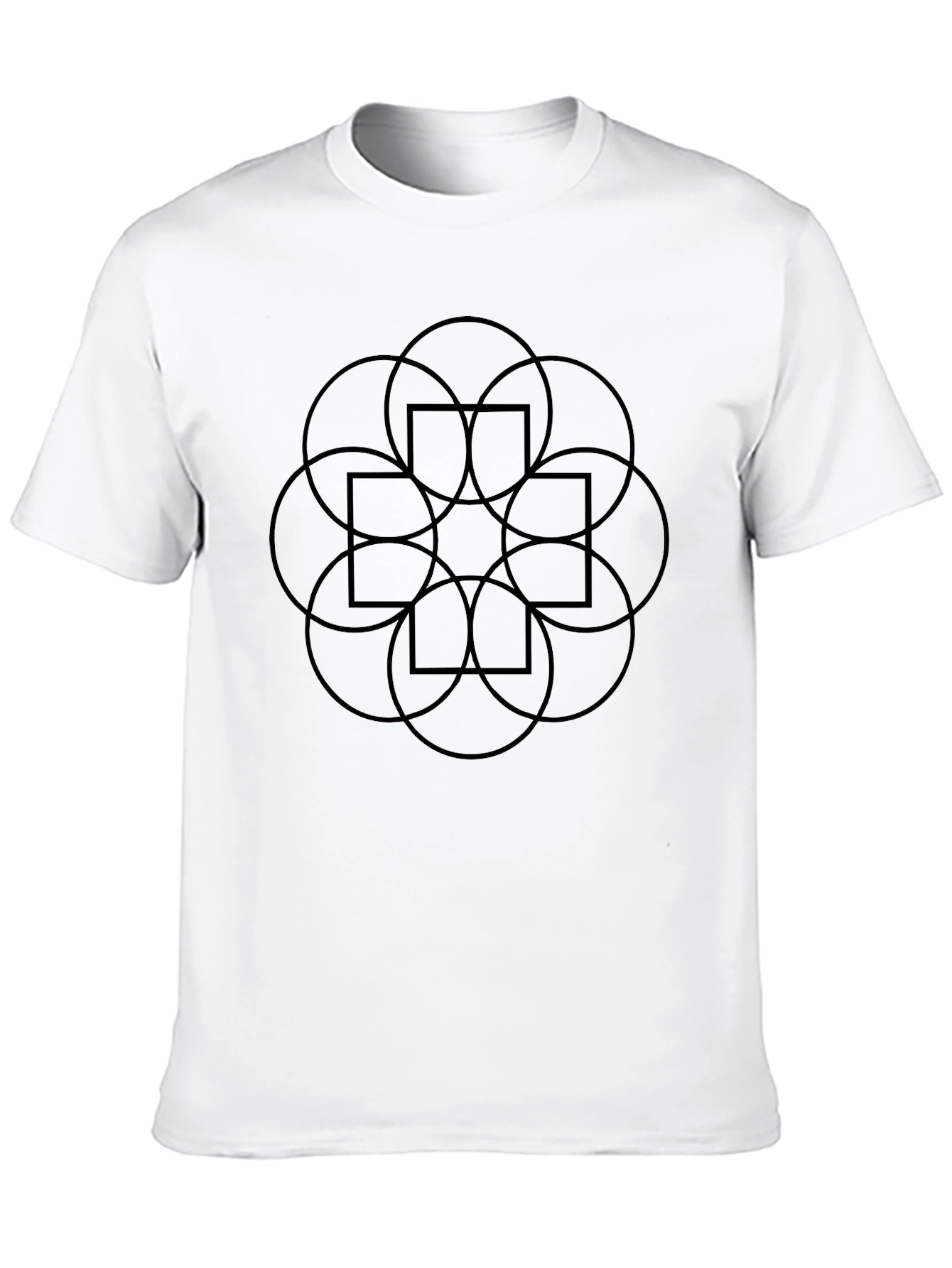 Geometric Circle & Square Graphic Tee