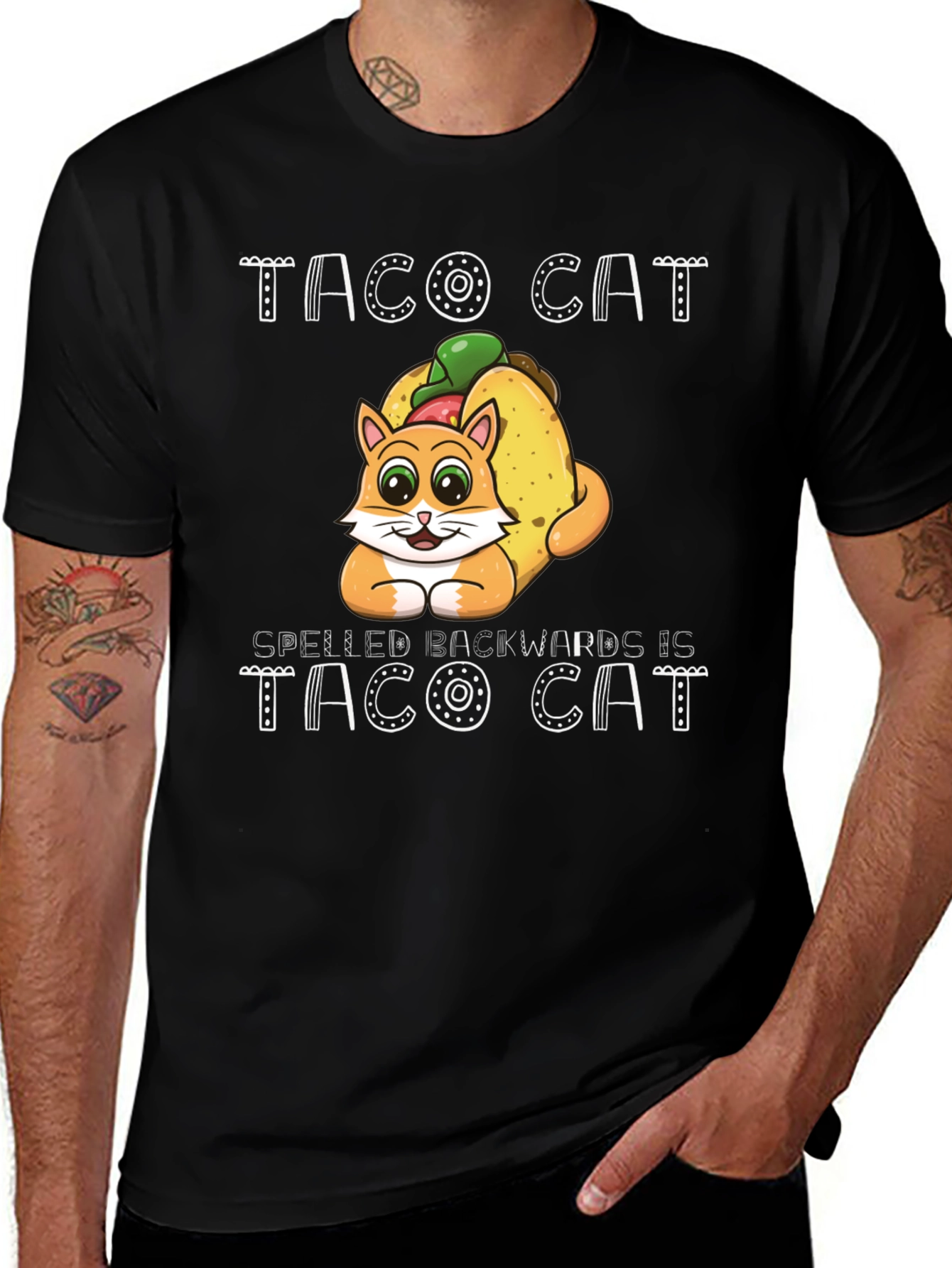 Taco Cat T-Shirt Funny Palindrome Tee