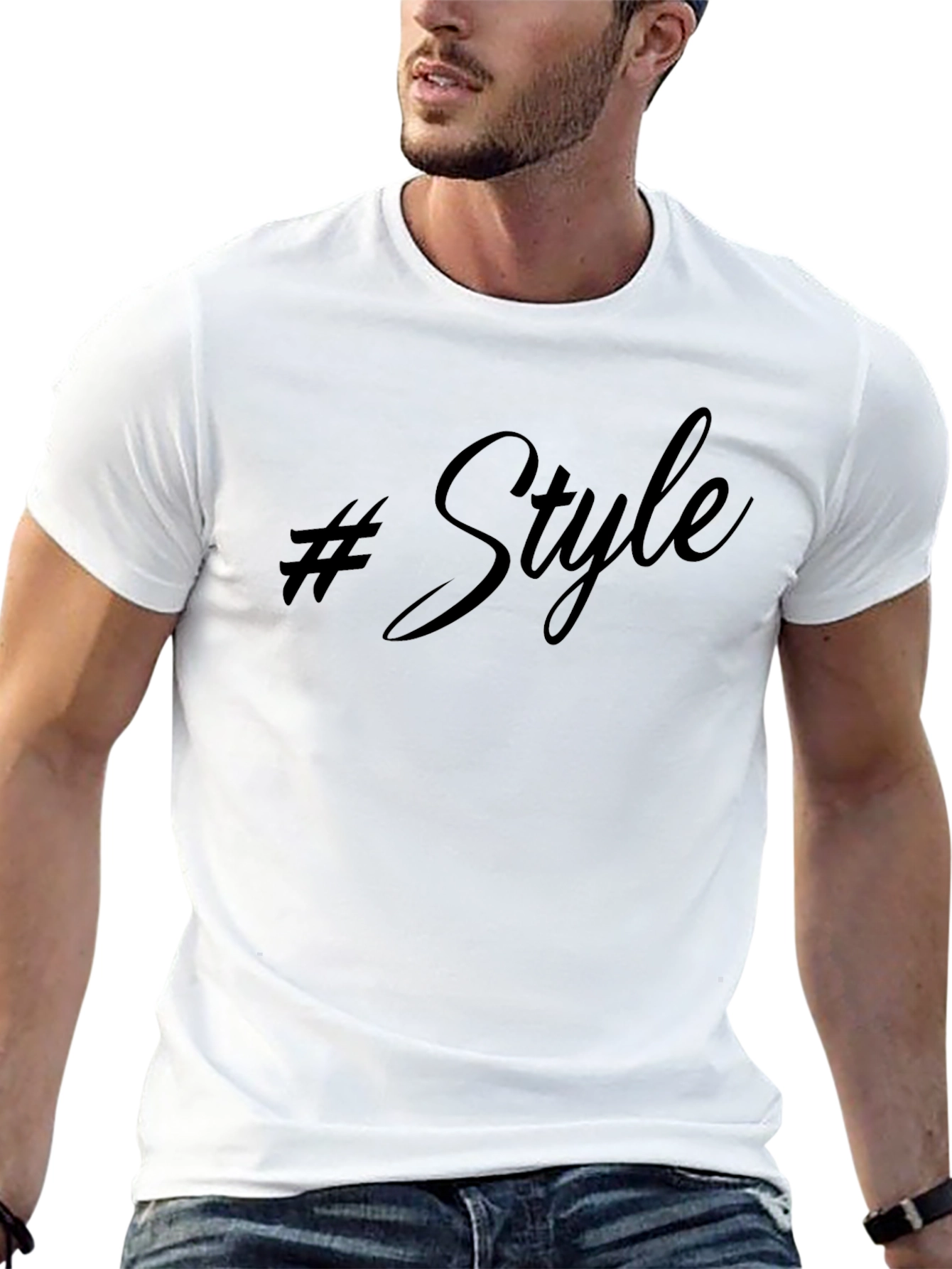 Mens #Style Black Graphic T-Shirt