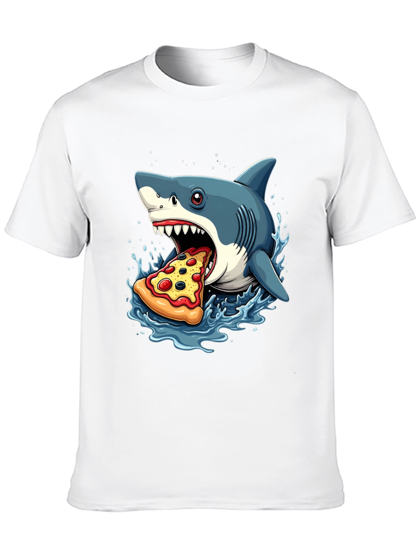 Shark Pizza T-Shirt - Funny Graphic Tee